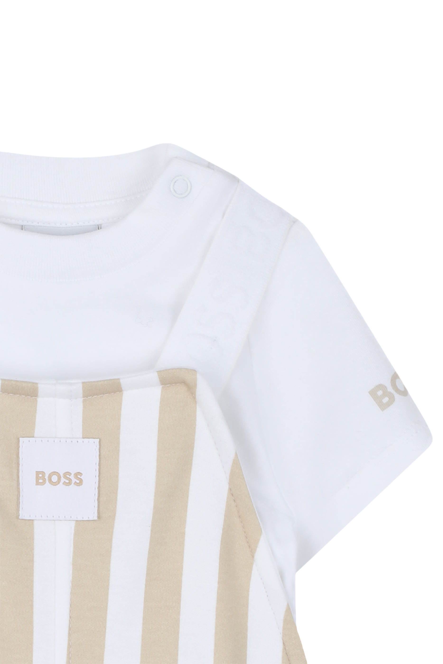 Kids Logo Stripes T-Shirt and Dungarees Set