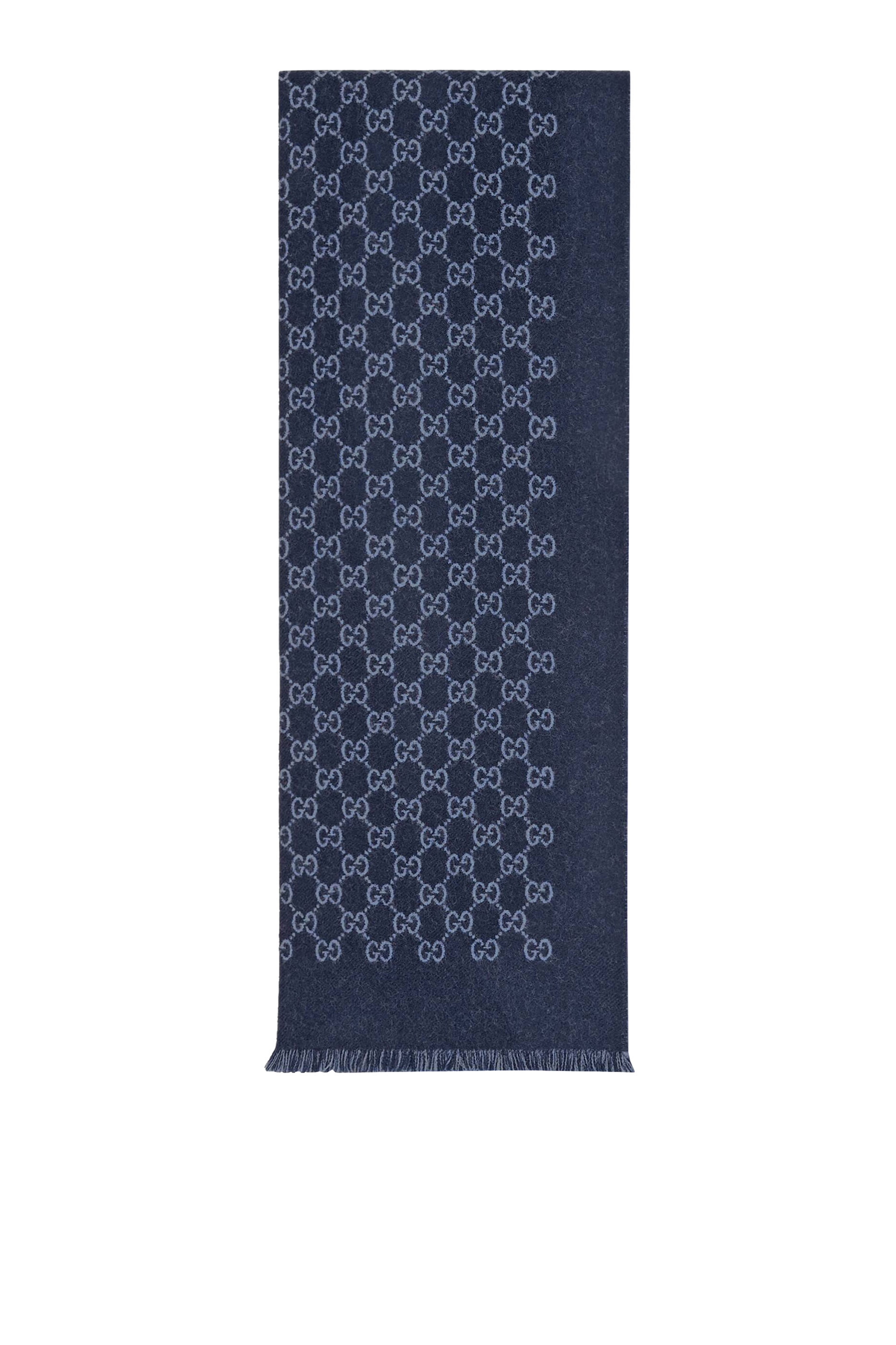 Double Jacquard GG Wool Scarf