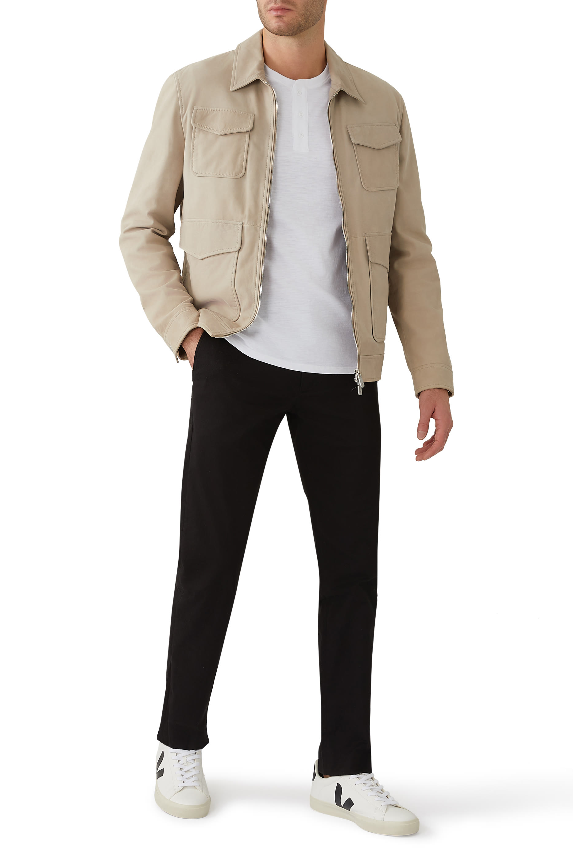 Short Sleeve Cotton Henley Shirt