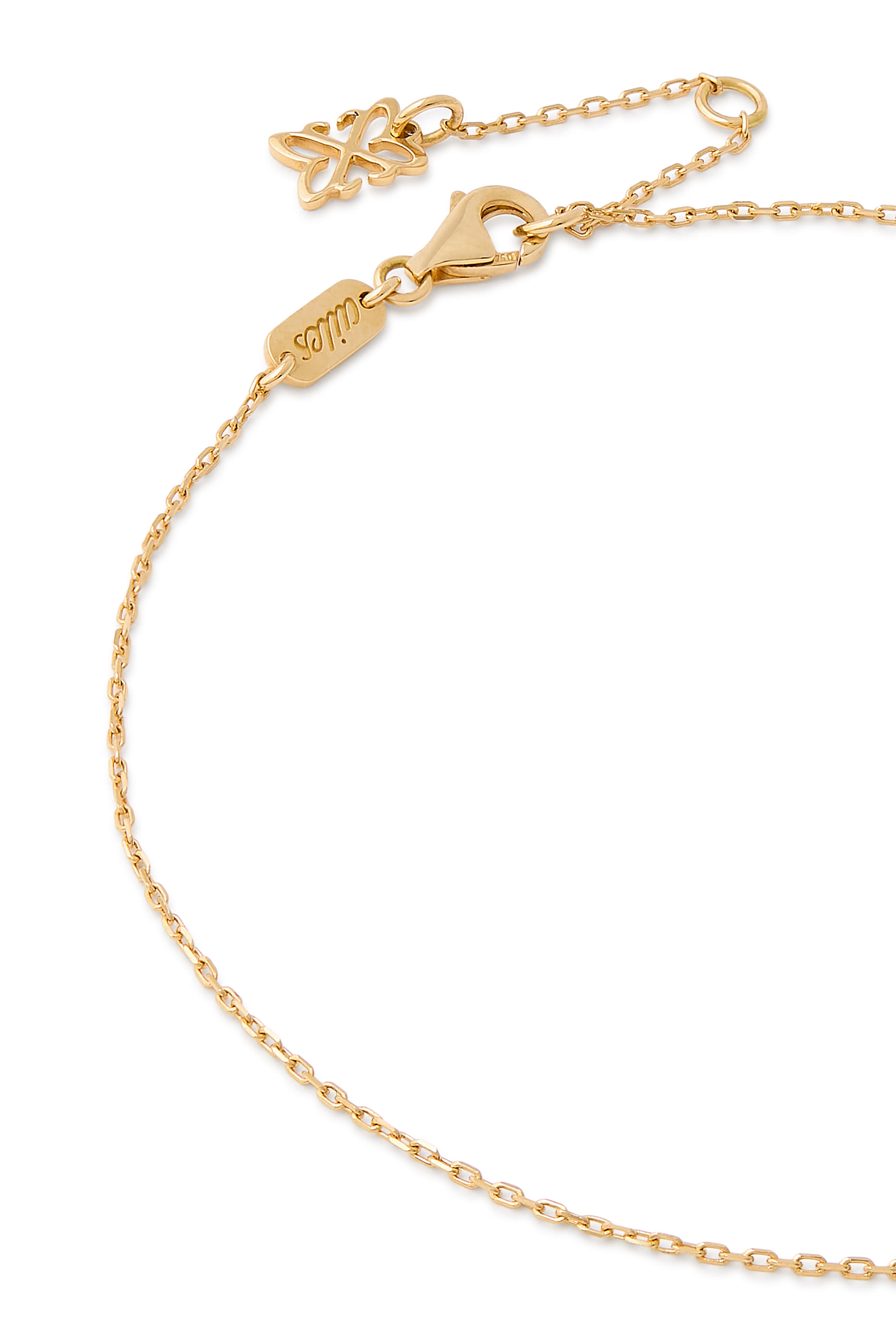 Letter &lsquo;R&rsquo; Tennis Anklet, 18k Yellow Gold & Enamel, Diamonds