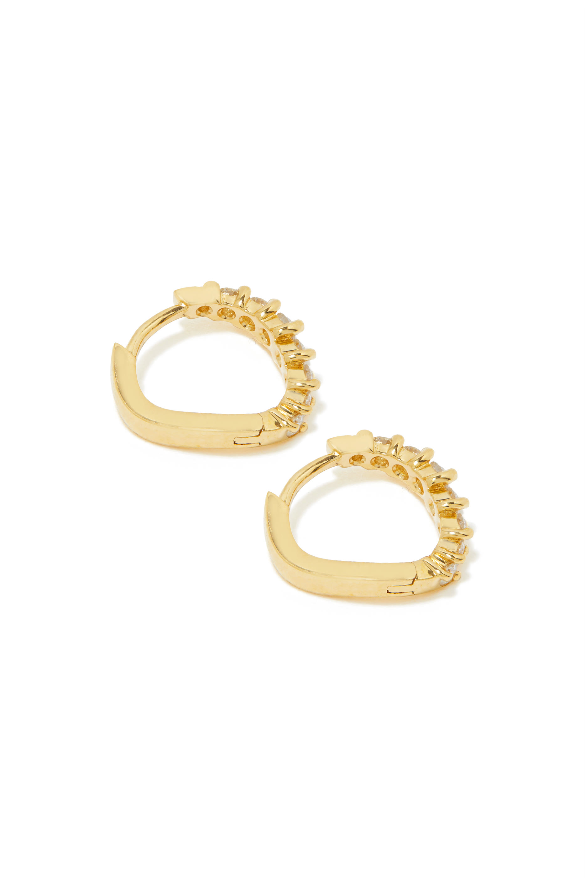 Wave Hoop Earrings, 18k Yellow Gold & Diamonds
