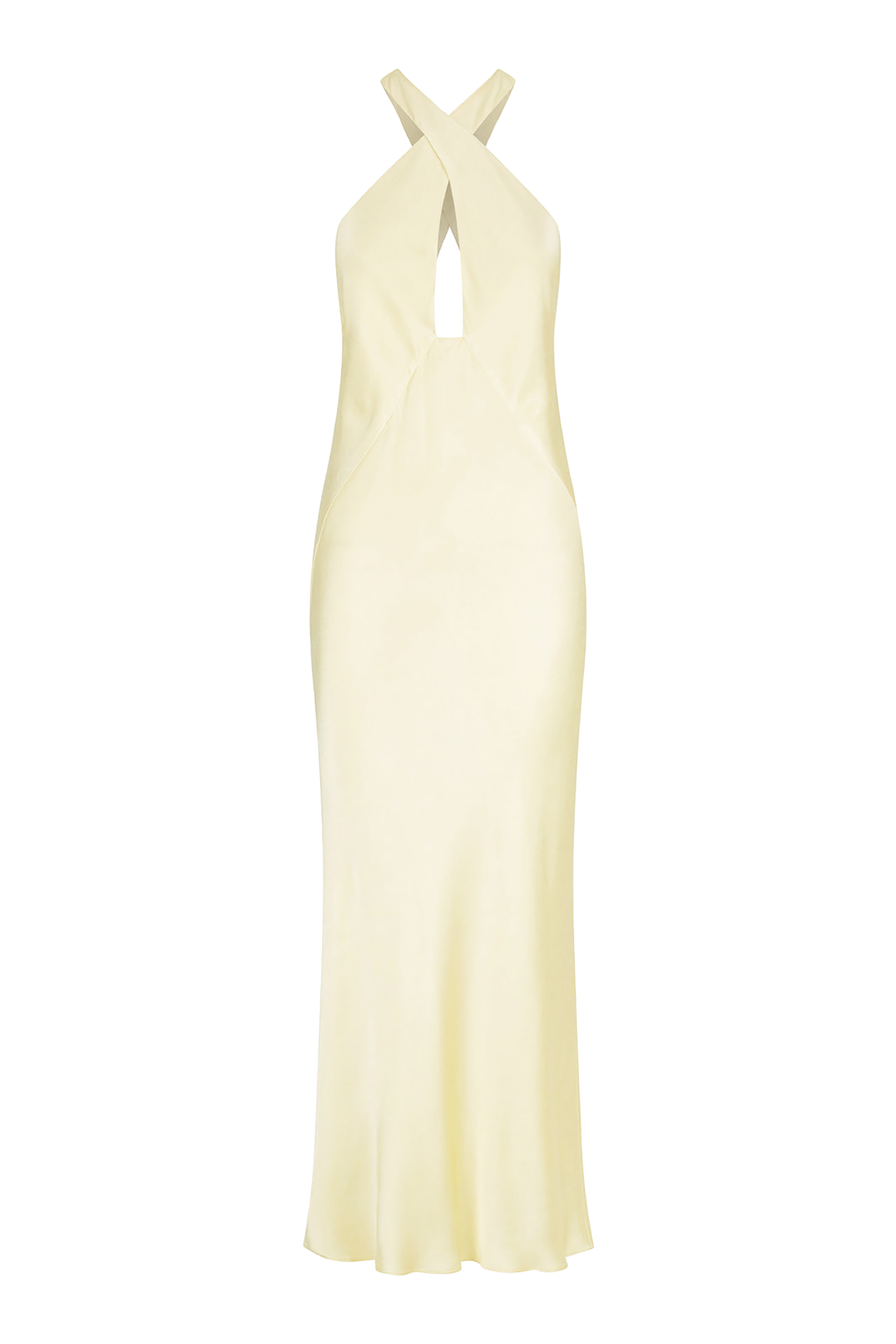 La Lune Cross Front Keyhole Midi Dress