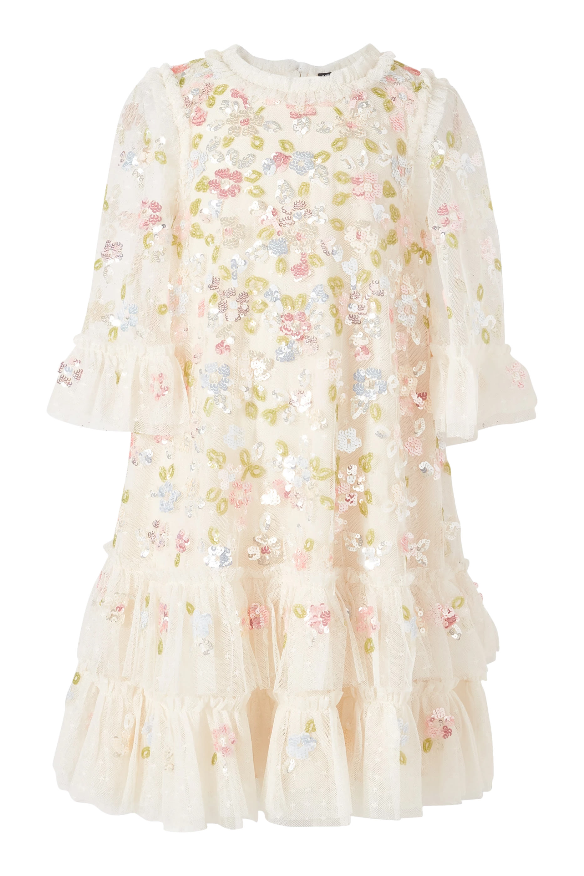 Kids Embellished Sequin Bloom Dress