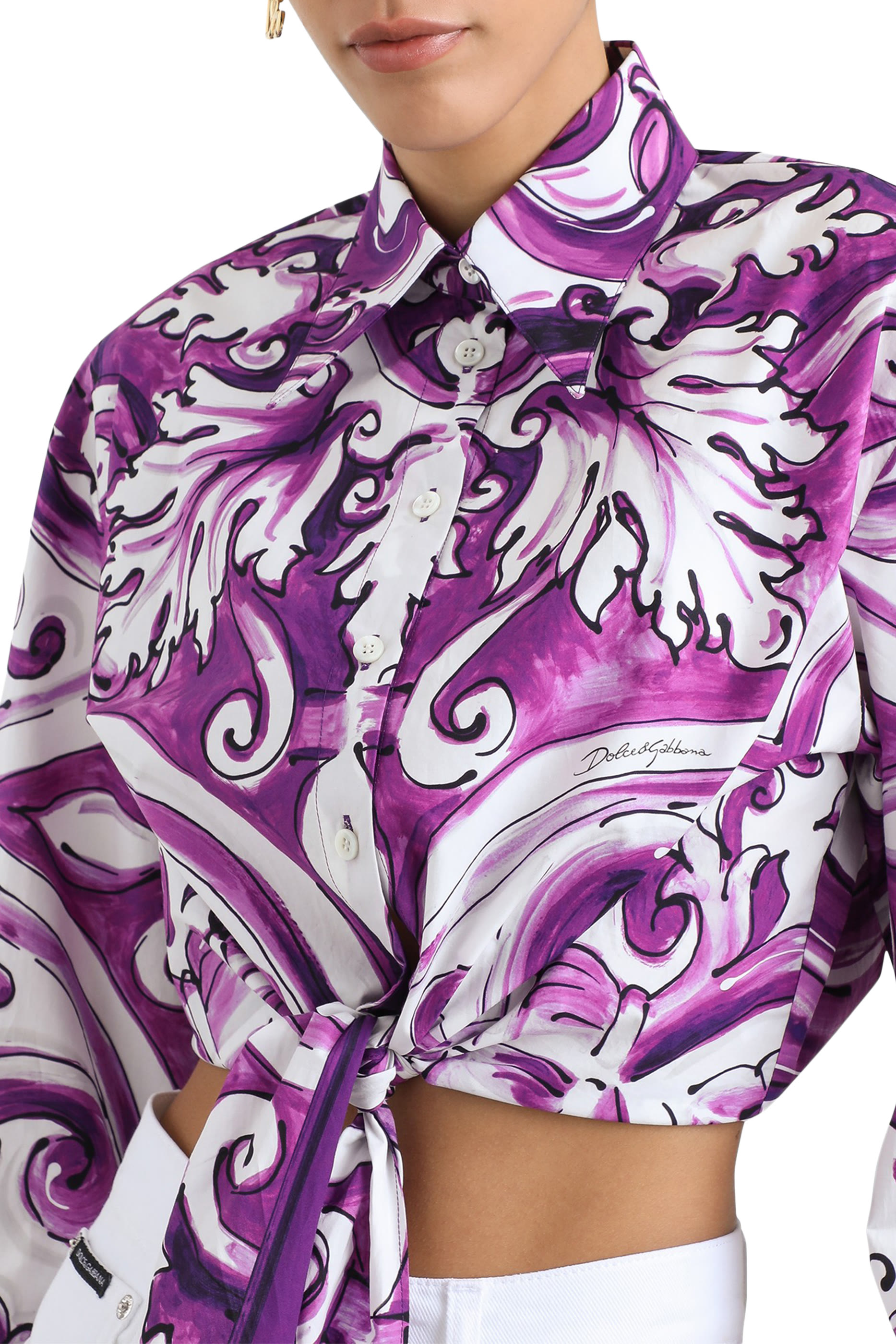 Majolica-Print Poplin Shirt