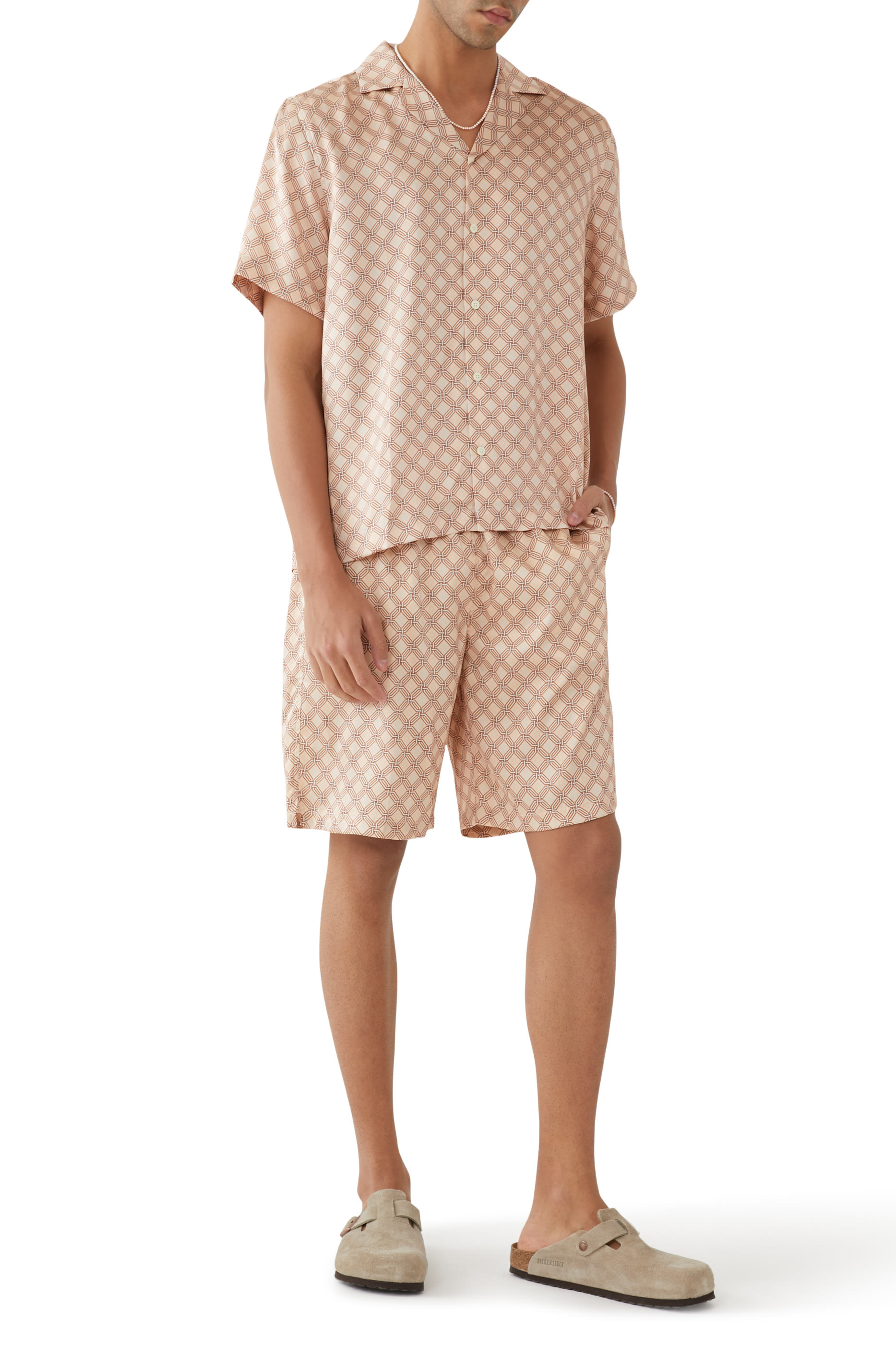 Palma Treliça Silk Shorts