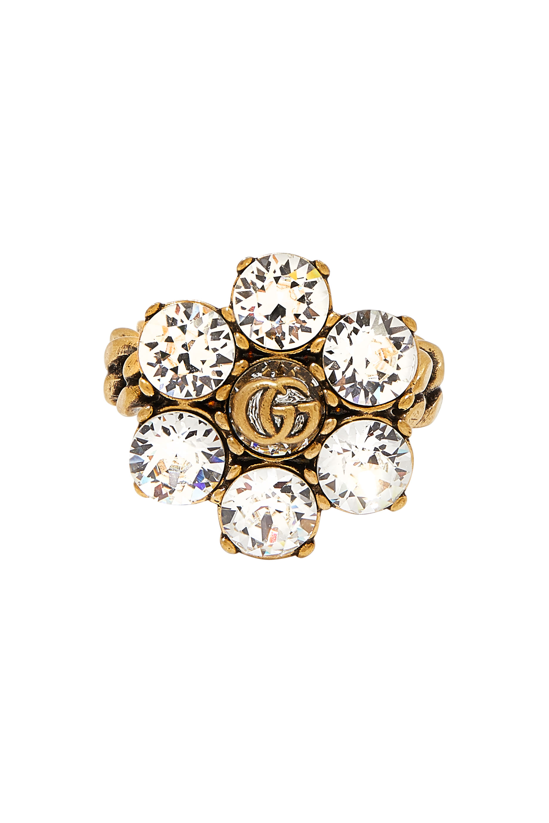 Crystal Double G Ring