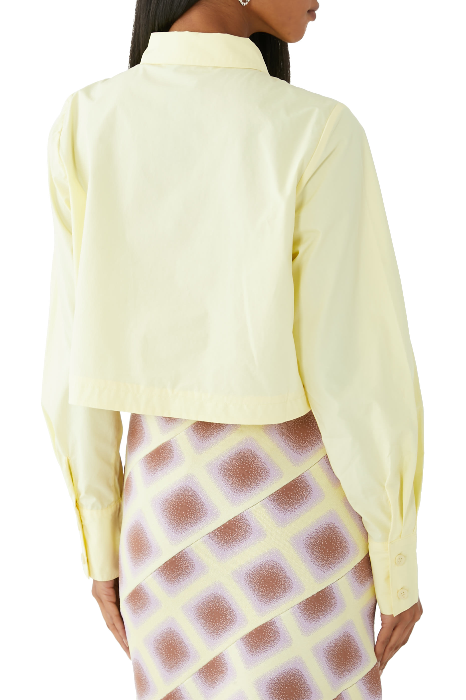 Nala Mixed Media Cropped Shirt