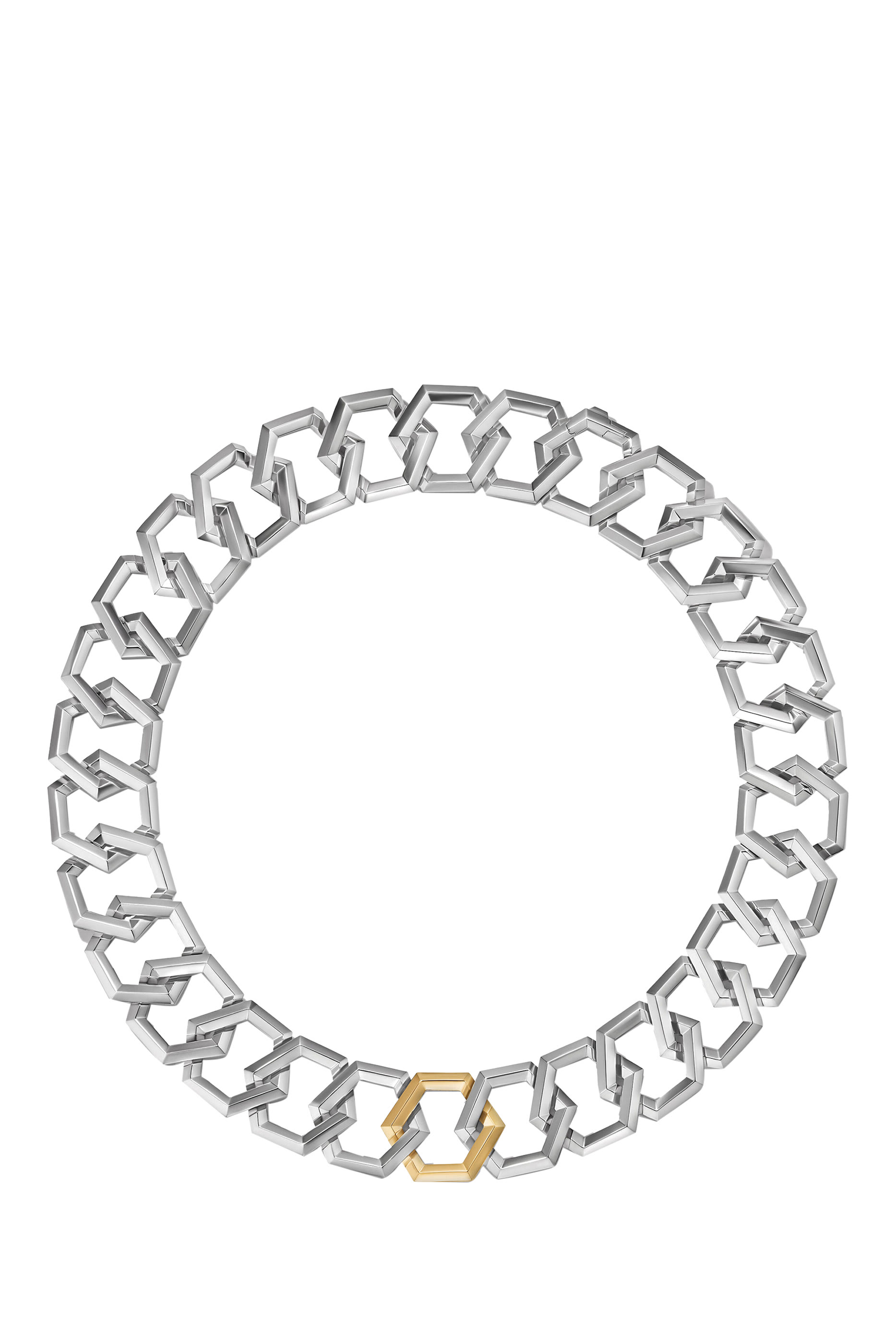 Carlyle 18in Necklace, 18k Yellow Gold & Sterling Silver