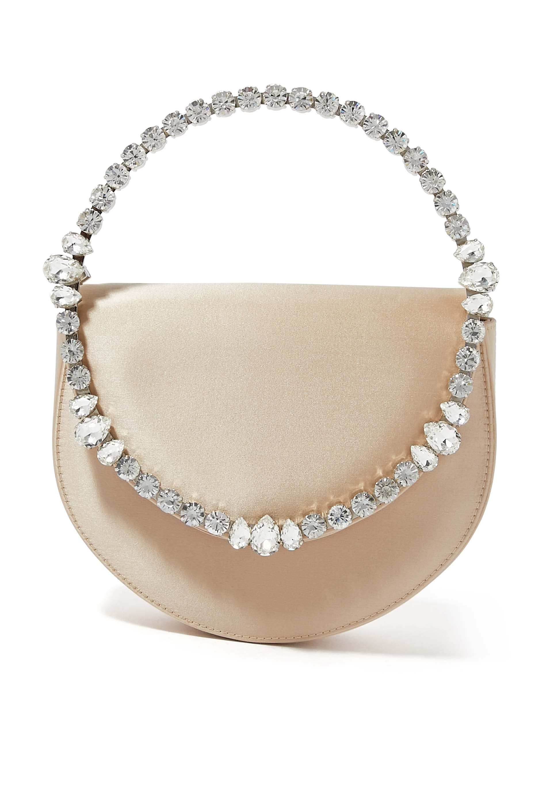 Eternity Flap Embellished Satin Clutch Bag