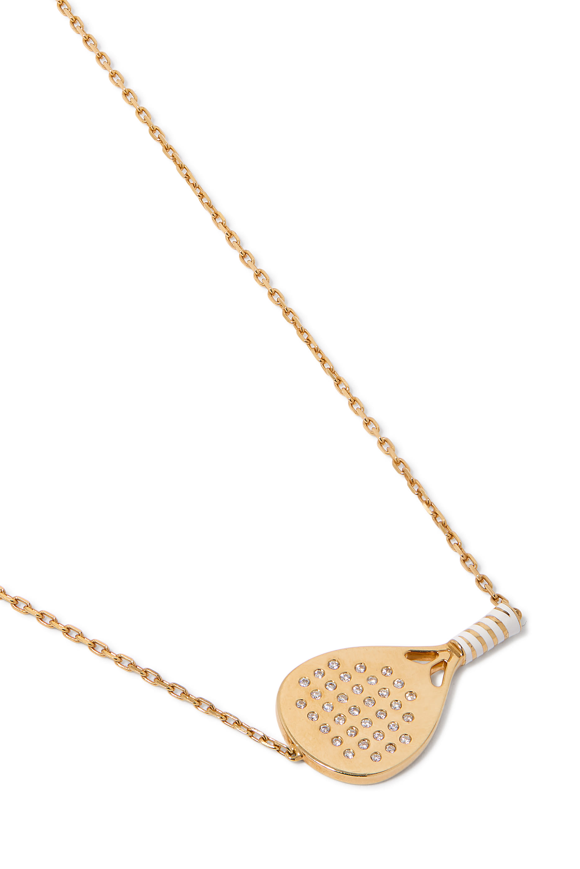 Padel Necklace, 18k Yellow Gold & Enamel