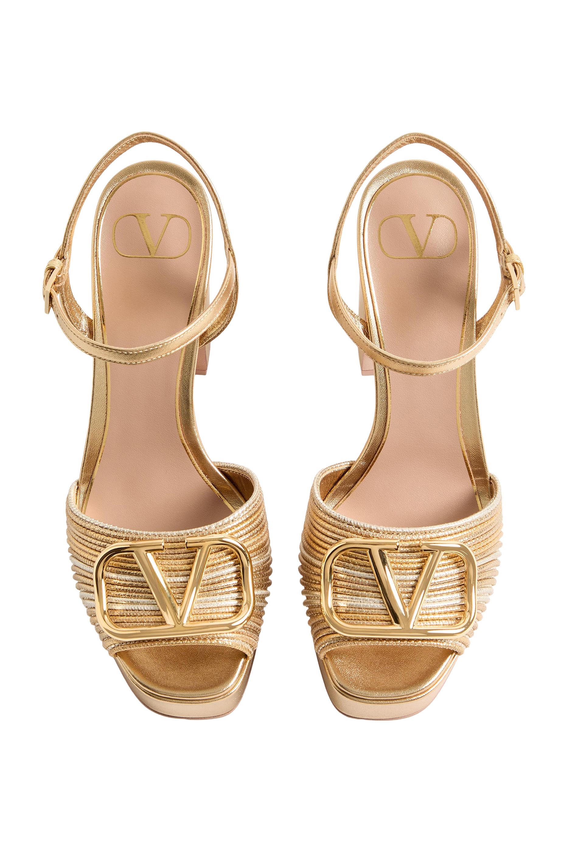  VLogo Signature Metallic 115 Platform Sandals