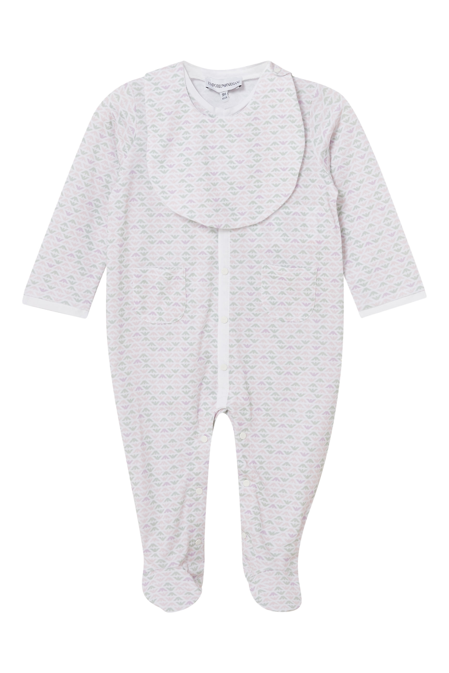 Kids Eagle Cotton Romper & Bib Set