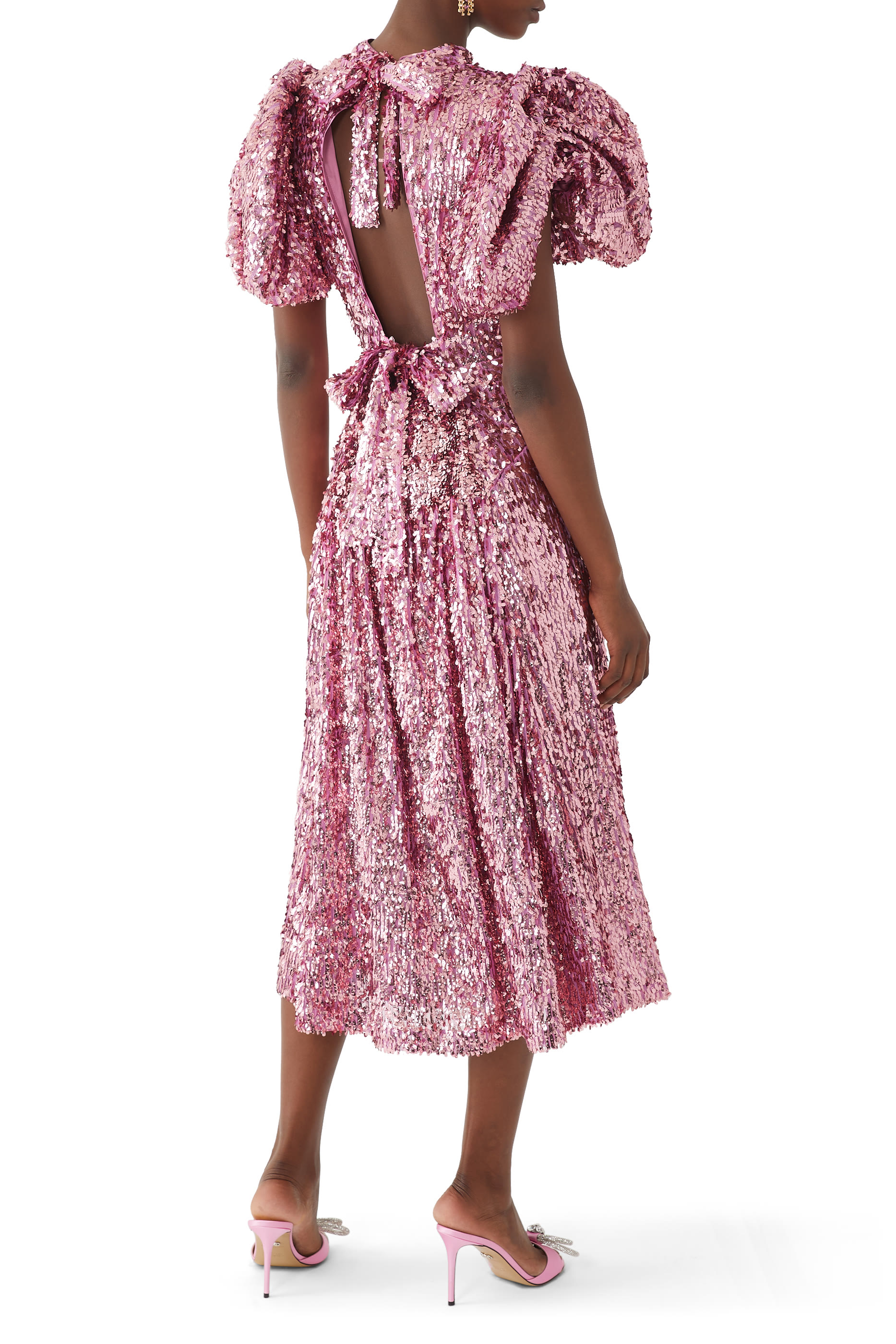 Sequins Puff Sleeve Dress