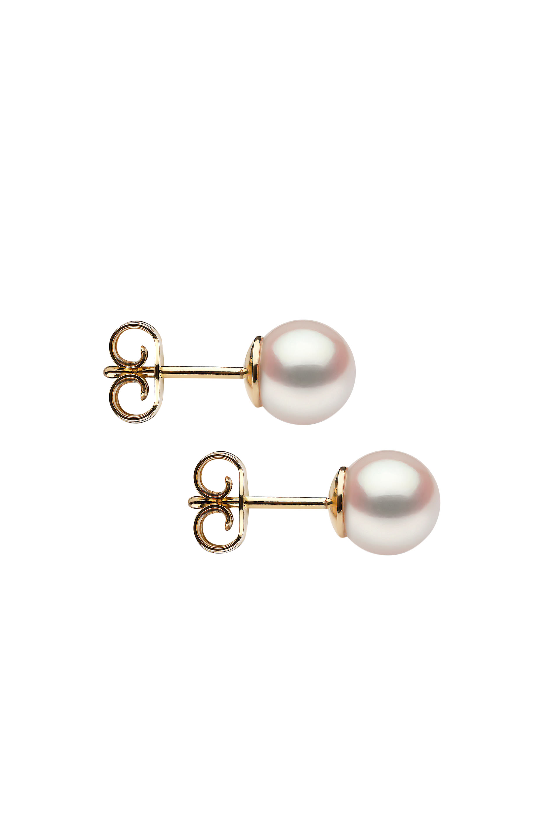 Classic Stud 7mm Earrings, 18k Yellow Gold & Pearl