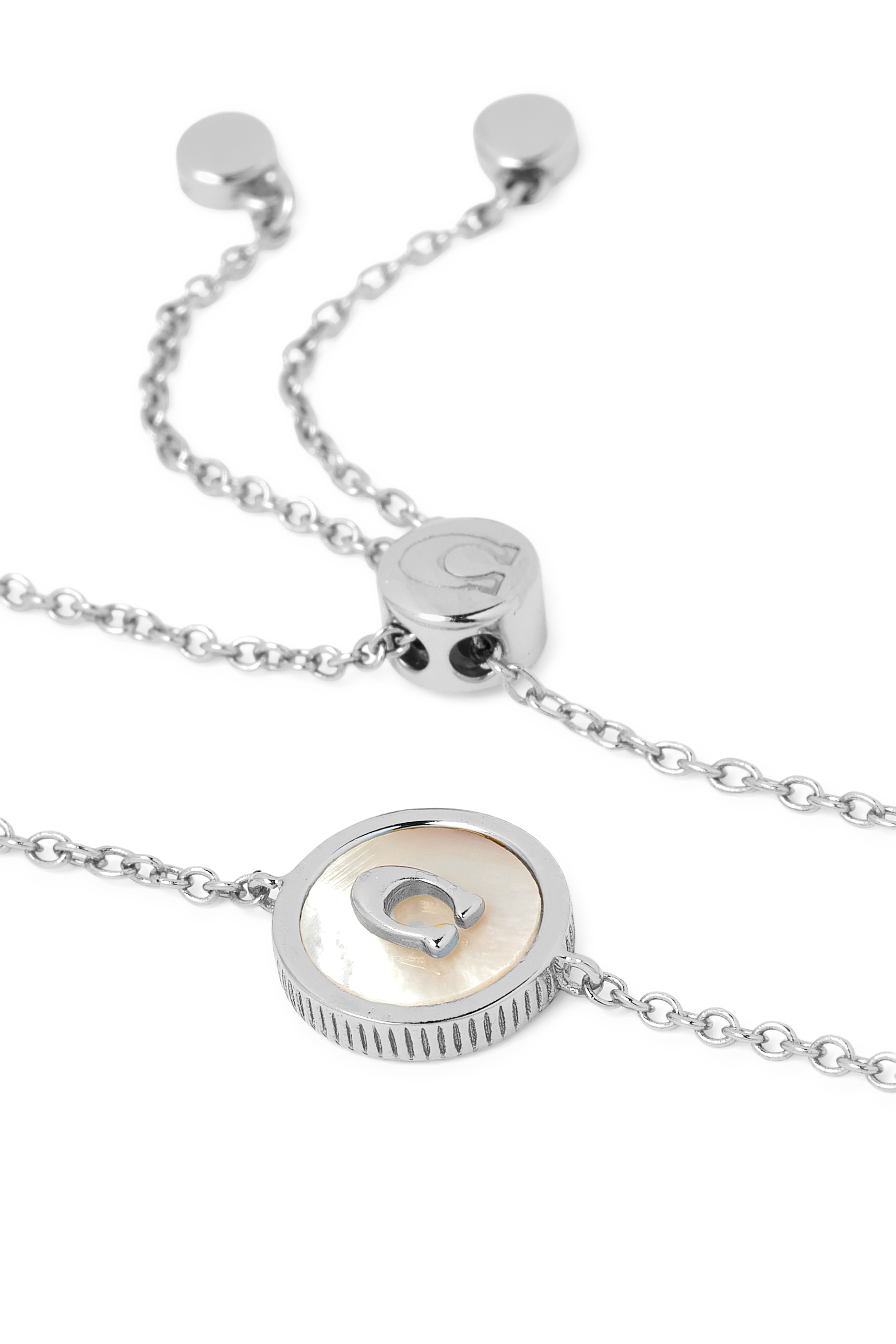 Mother Of Pearl Signature Coin Slider Bracelet