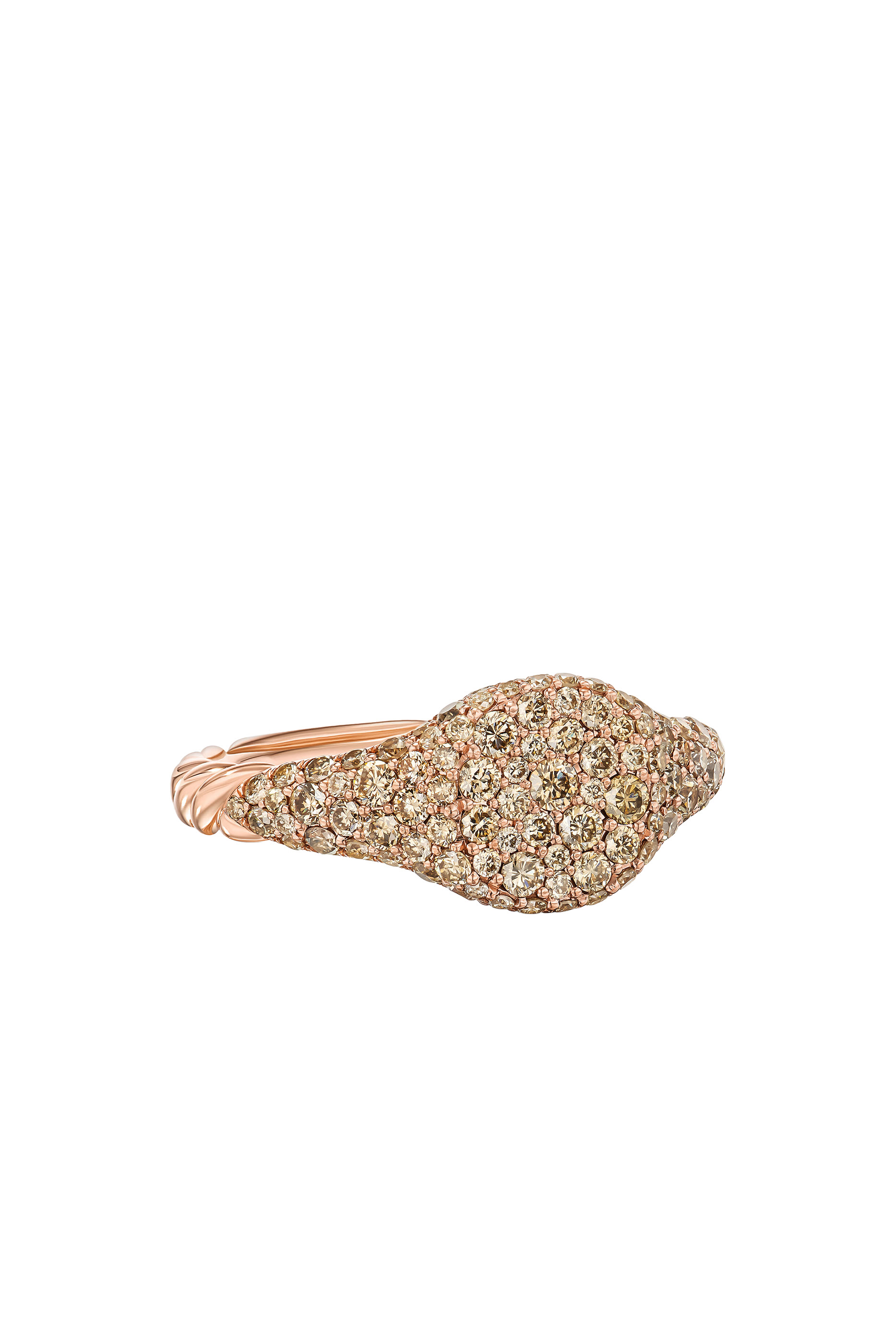 Petite Pavé Pinky Ring, 18k Pink Gold with Diamonds