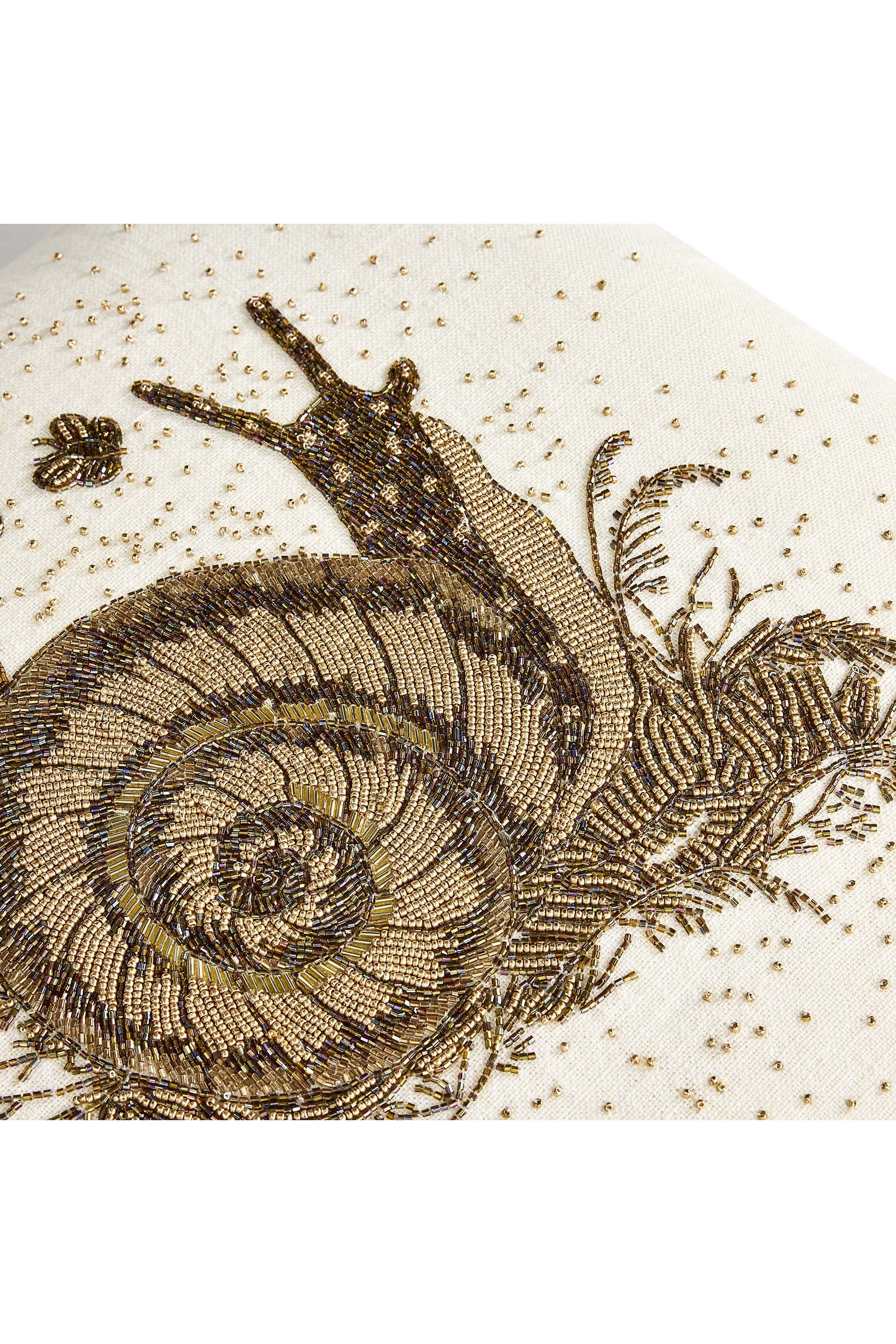 Botanist Snail Beaded Cushion