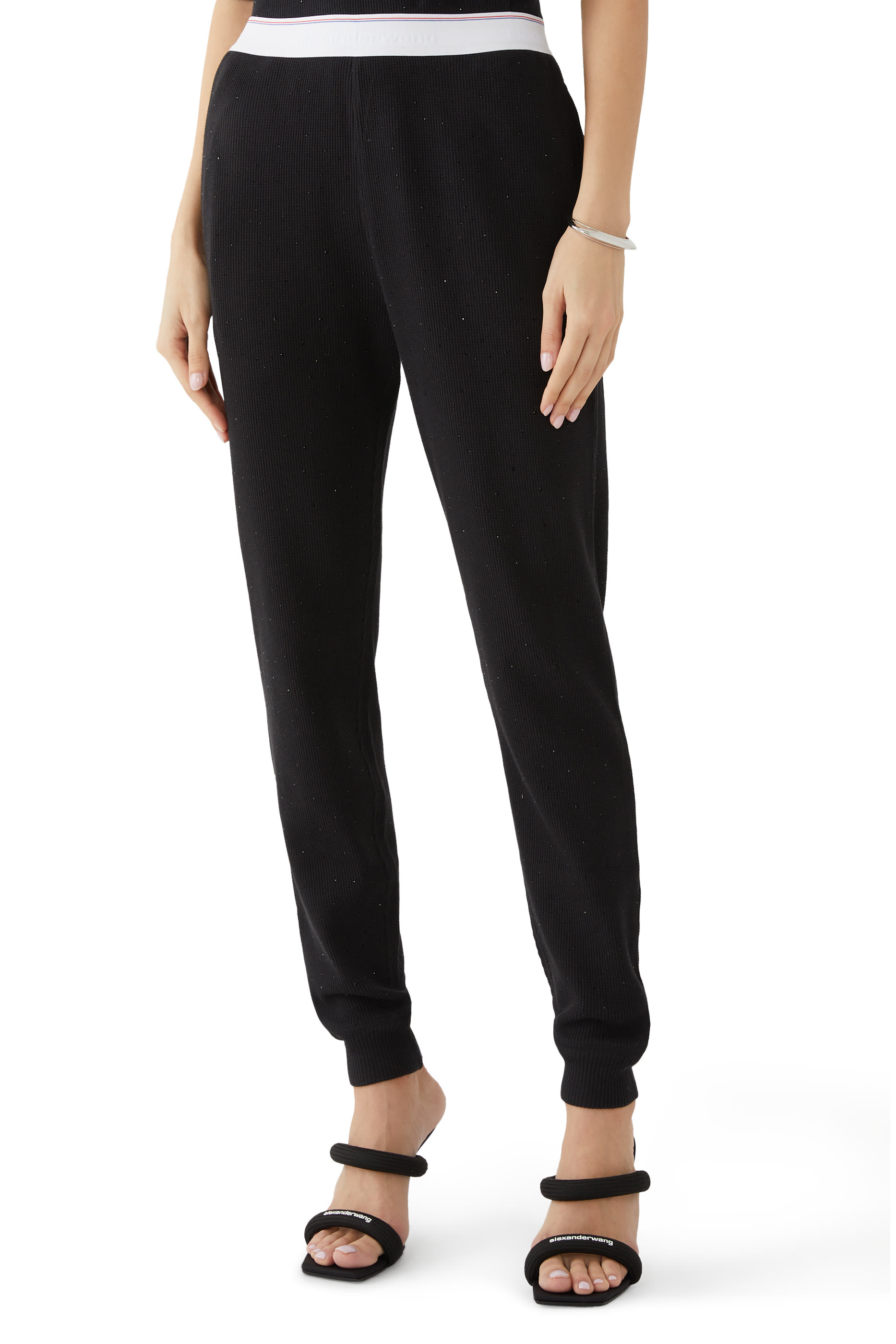 Crystal Hotfix Jogger Pant in Waffle Knit