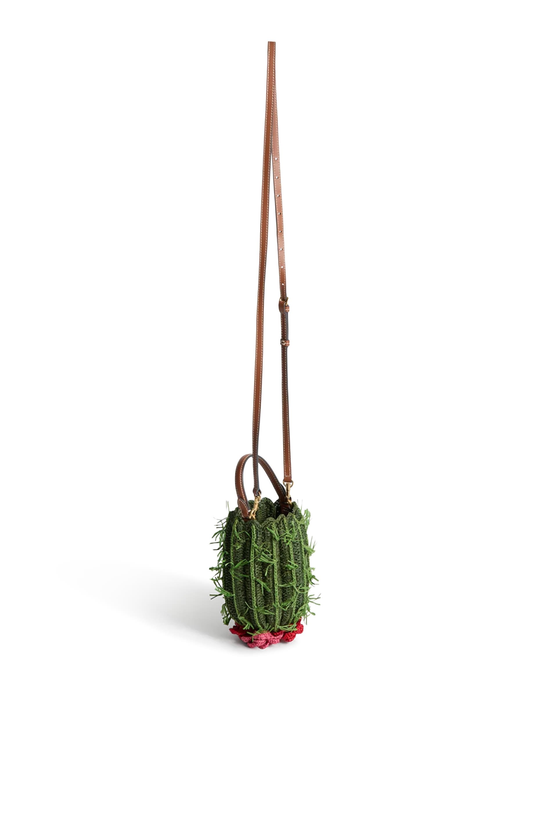 Raffia Cactus Crossbody Bag