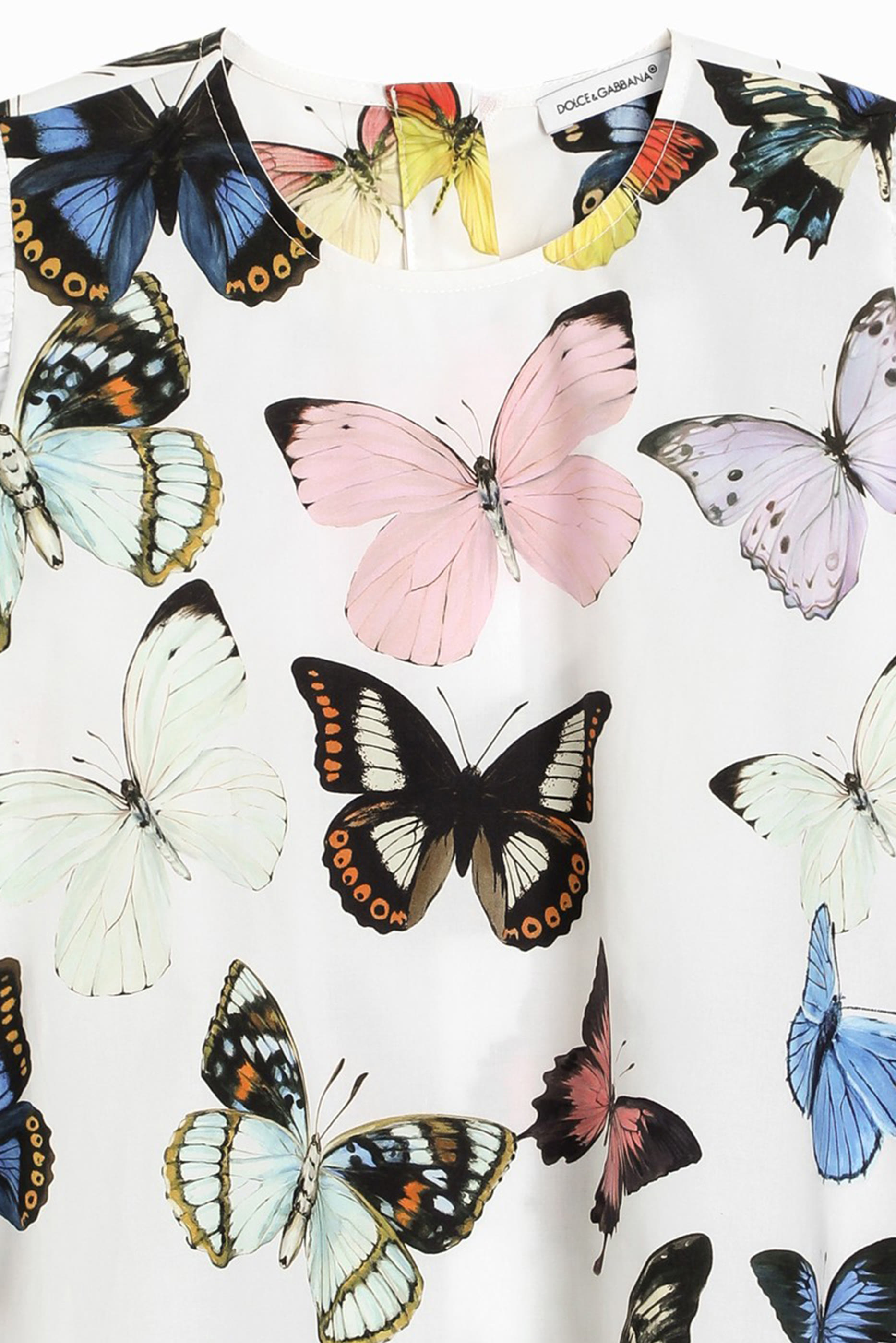 Kids All-Over Butterfly Print Flared Dress