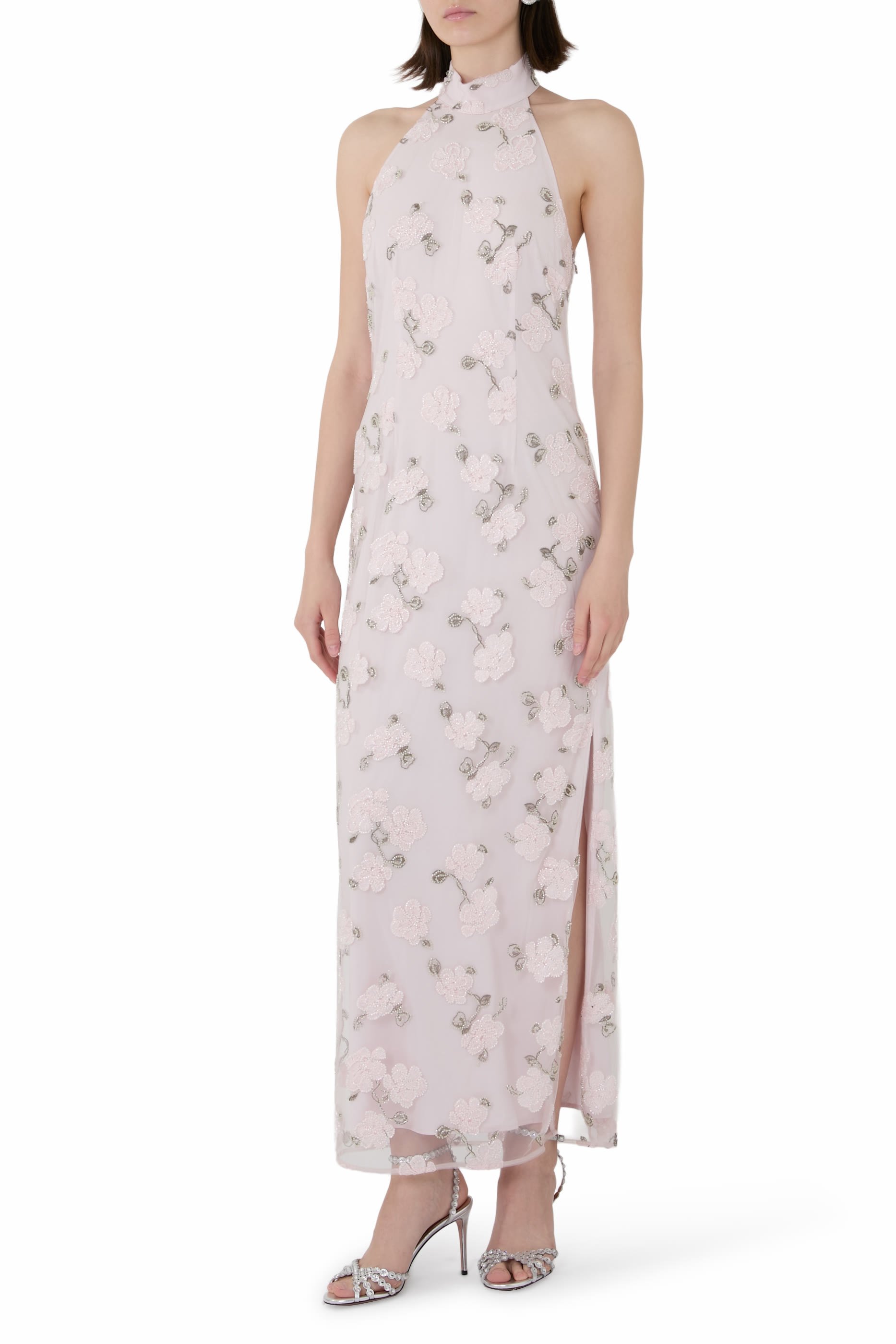 Flower Beads Maxi Dress