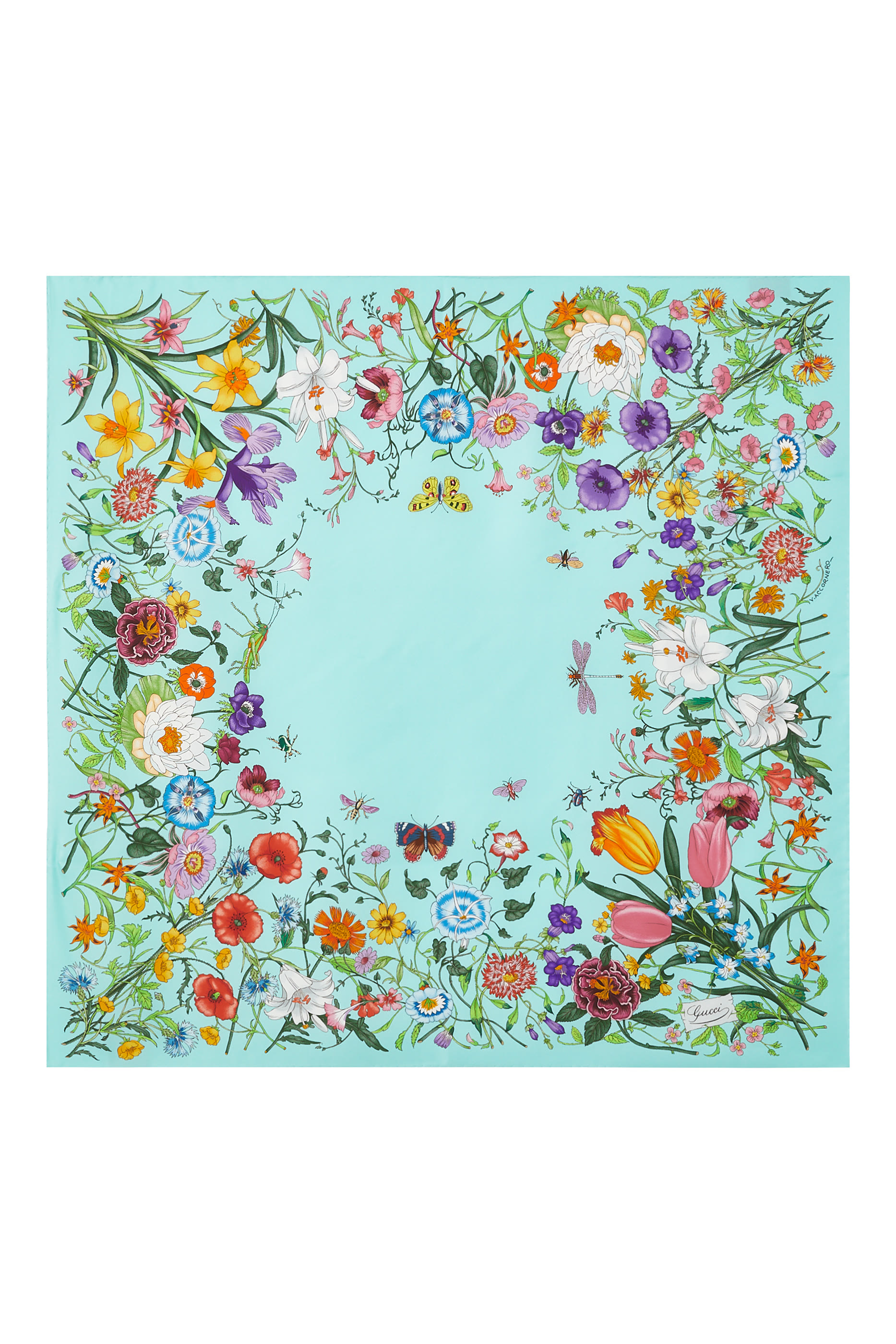 Flora Print Silk Scarf