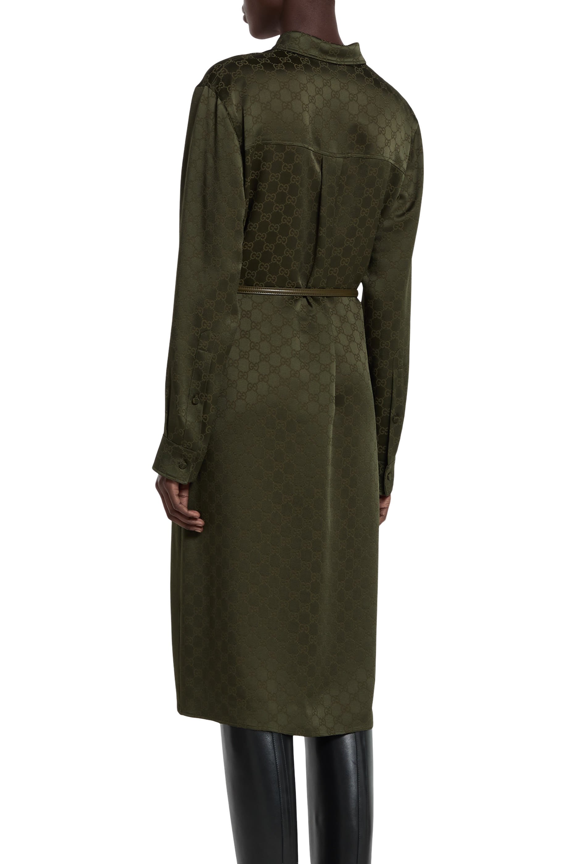 GG Satin Shirt Dress