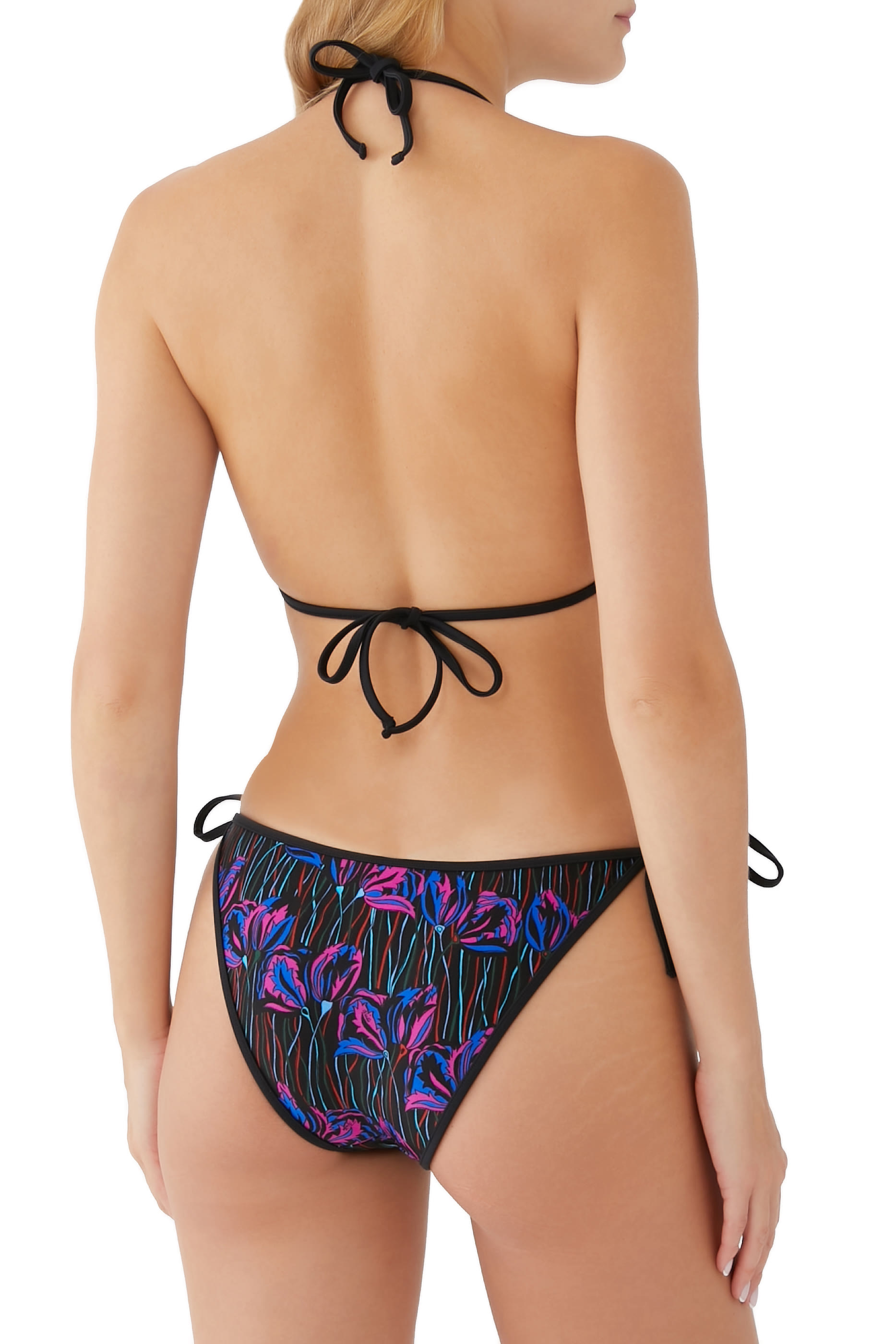 Fiori Di Loto Print Bikini Top