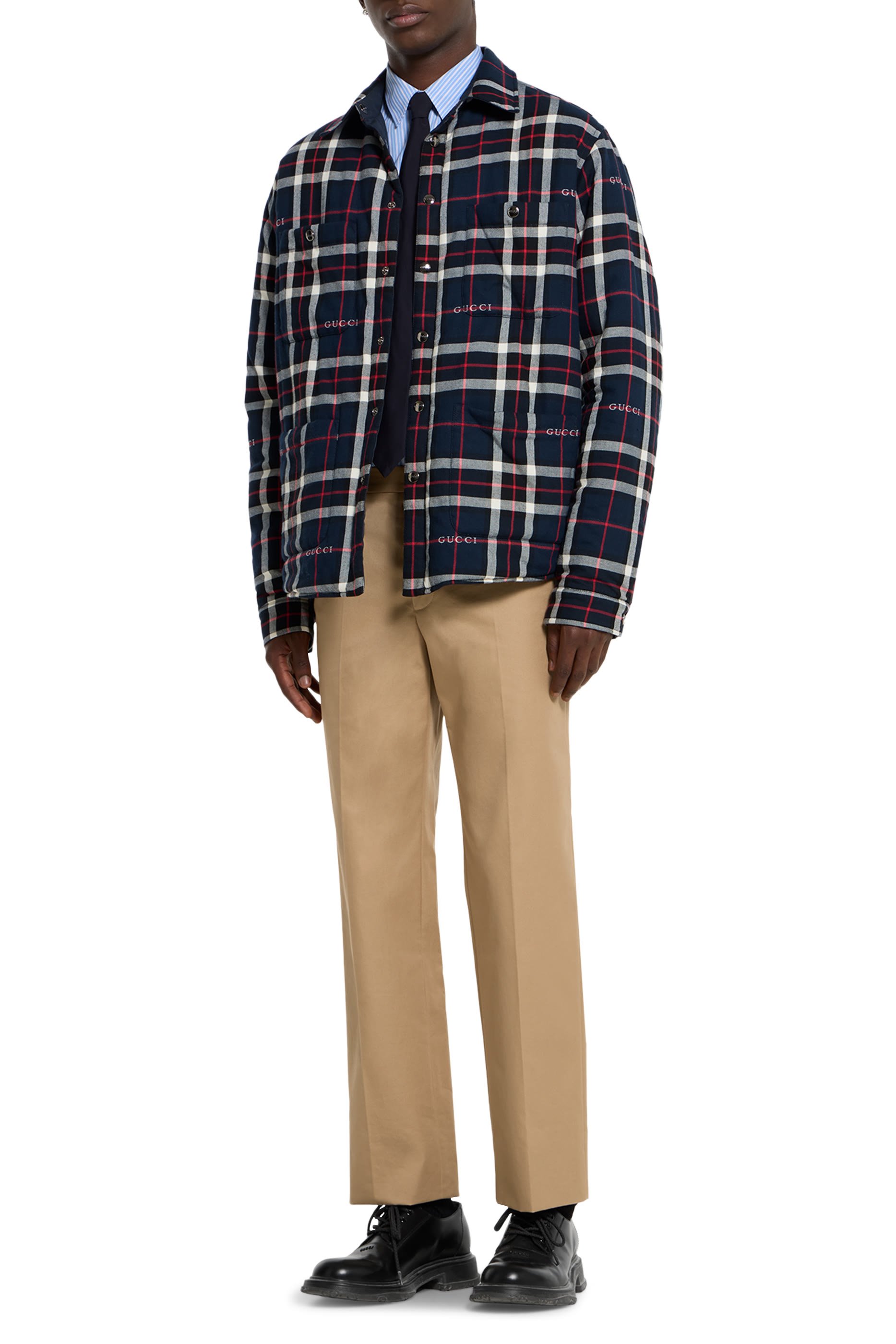 Web Detail Cotton Twill Trousers