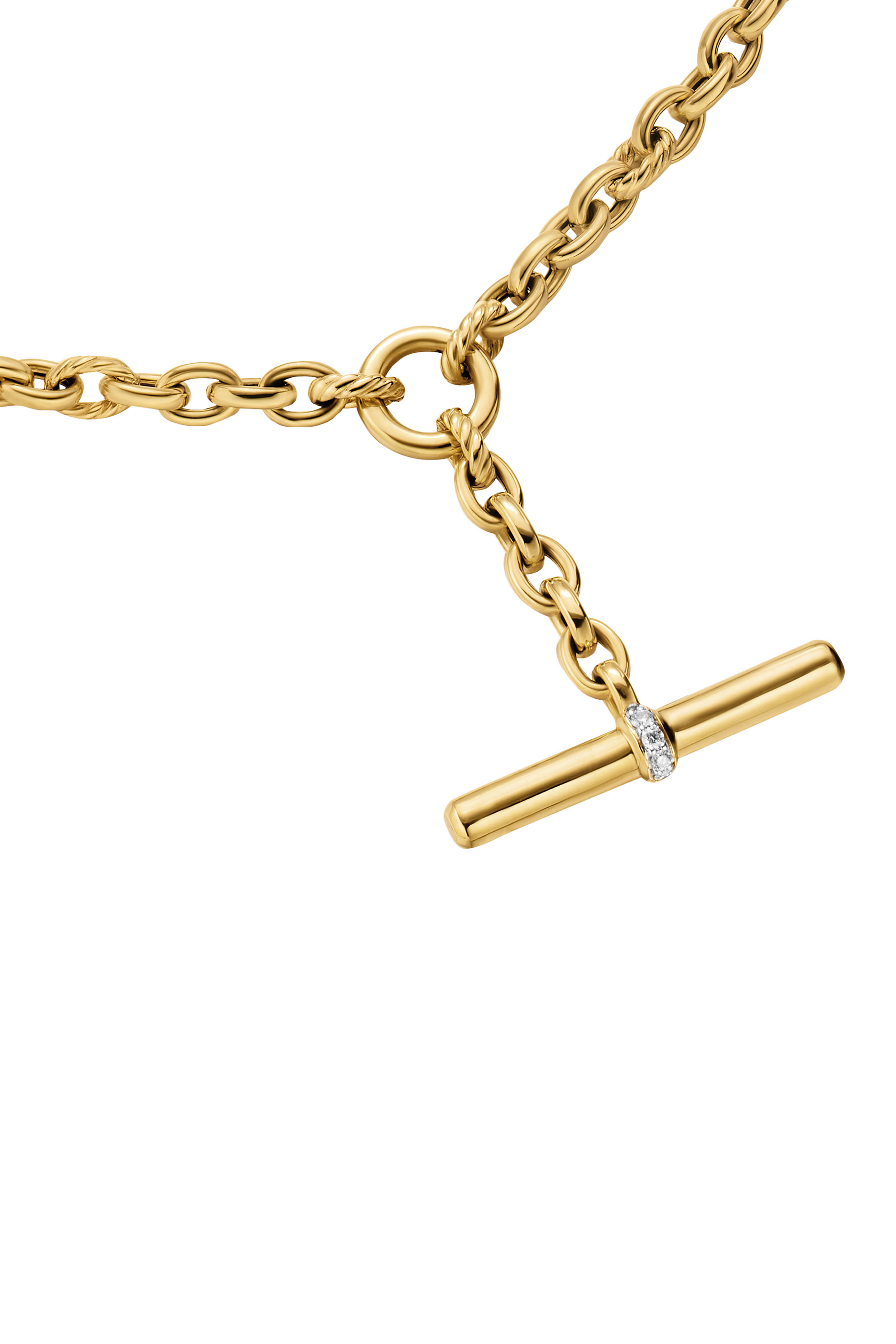 DY Mercer® Petite Toggle Chain Necklace, 18k Yellow Gold & Diamonds