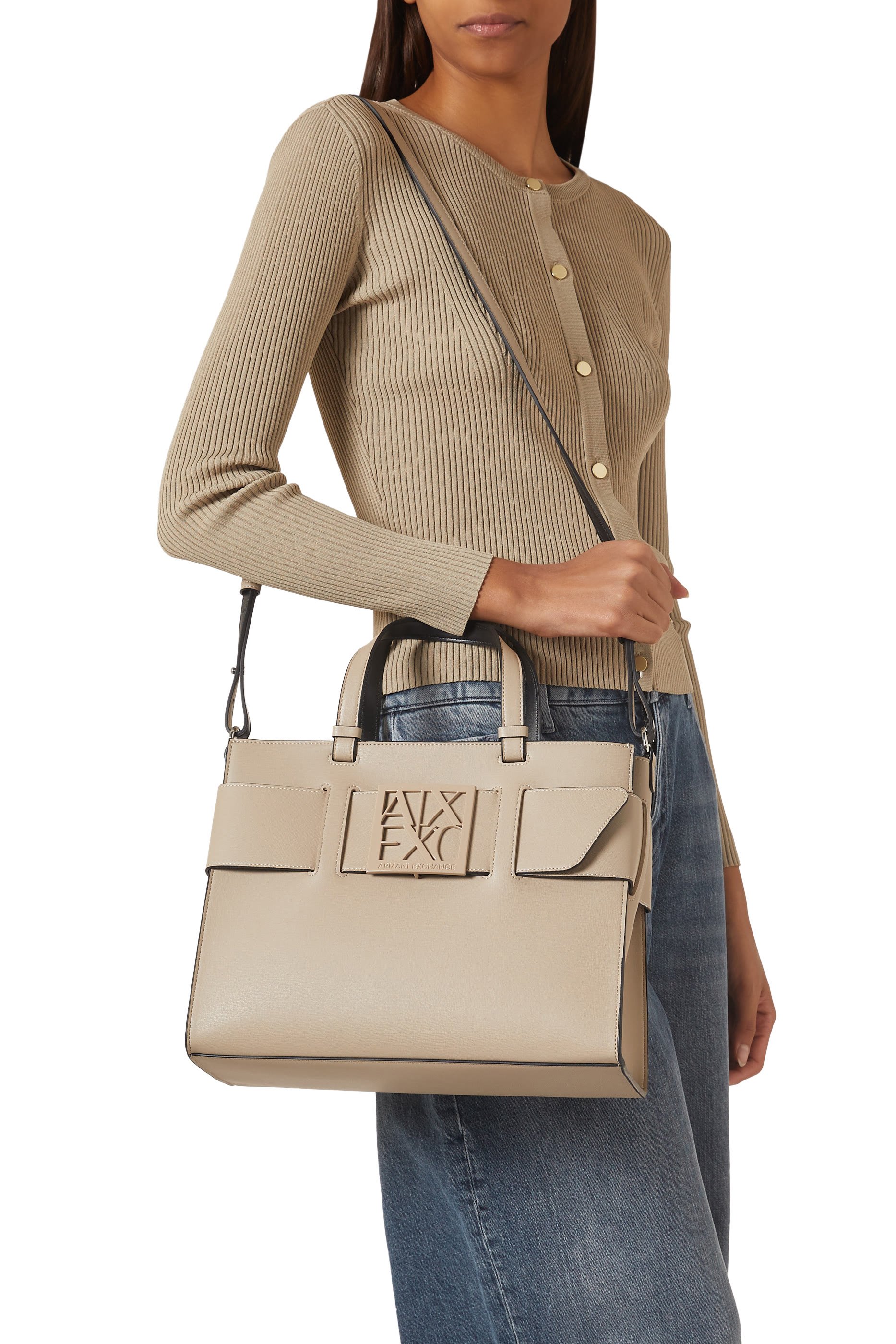 AX Plaque Big Tote Bag