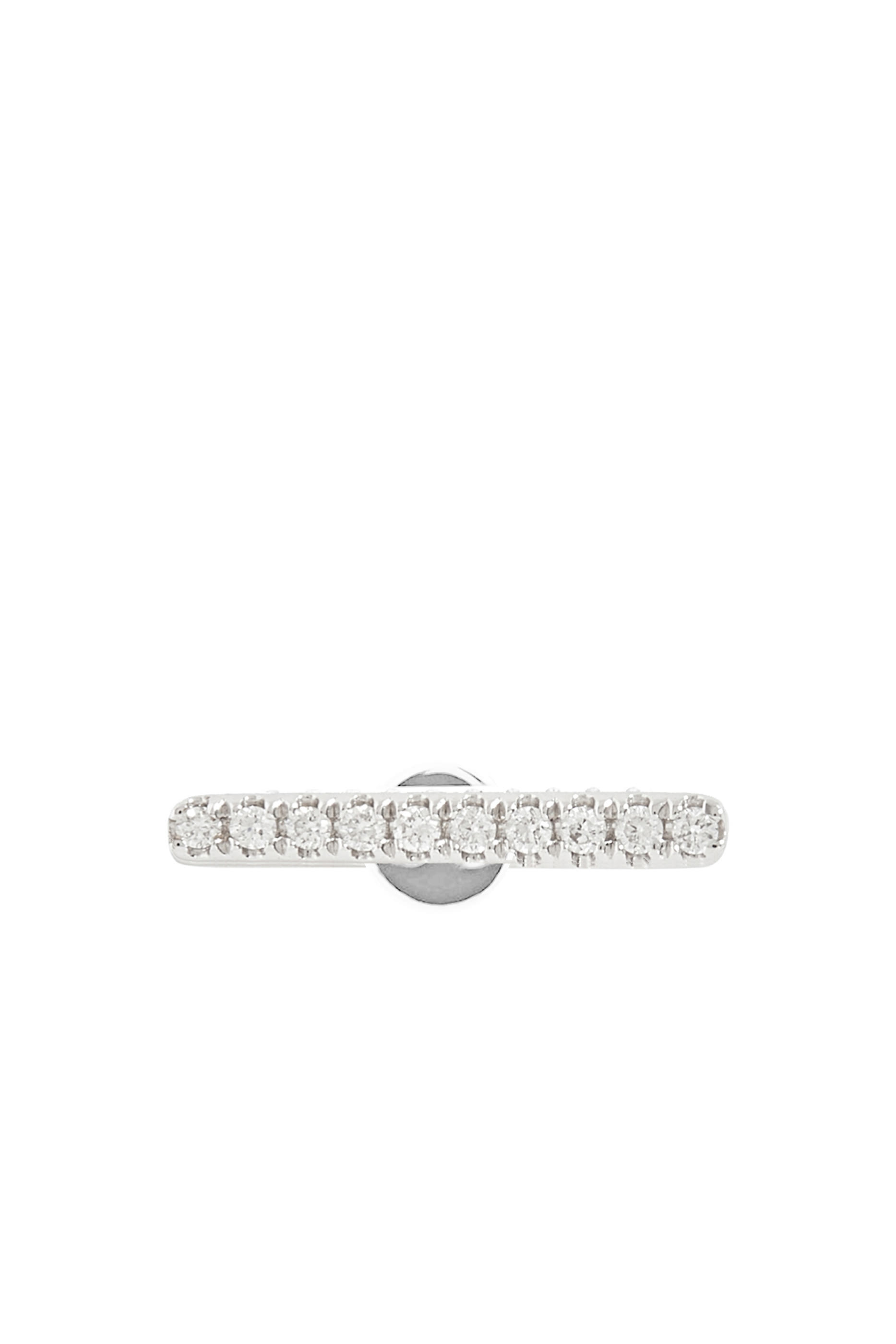 Bar Single Stud Earring, 18k White Gold & Diamonds