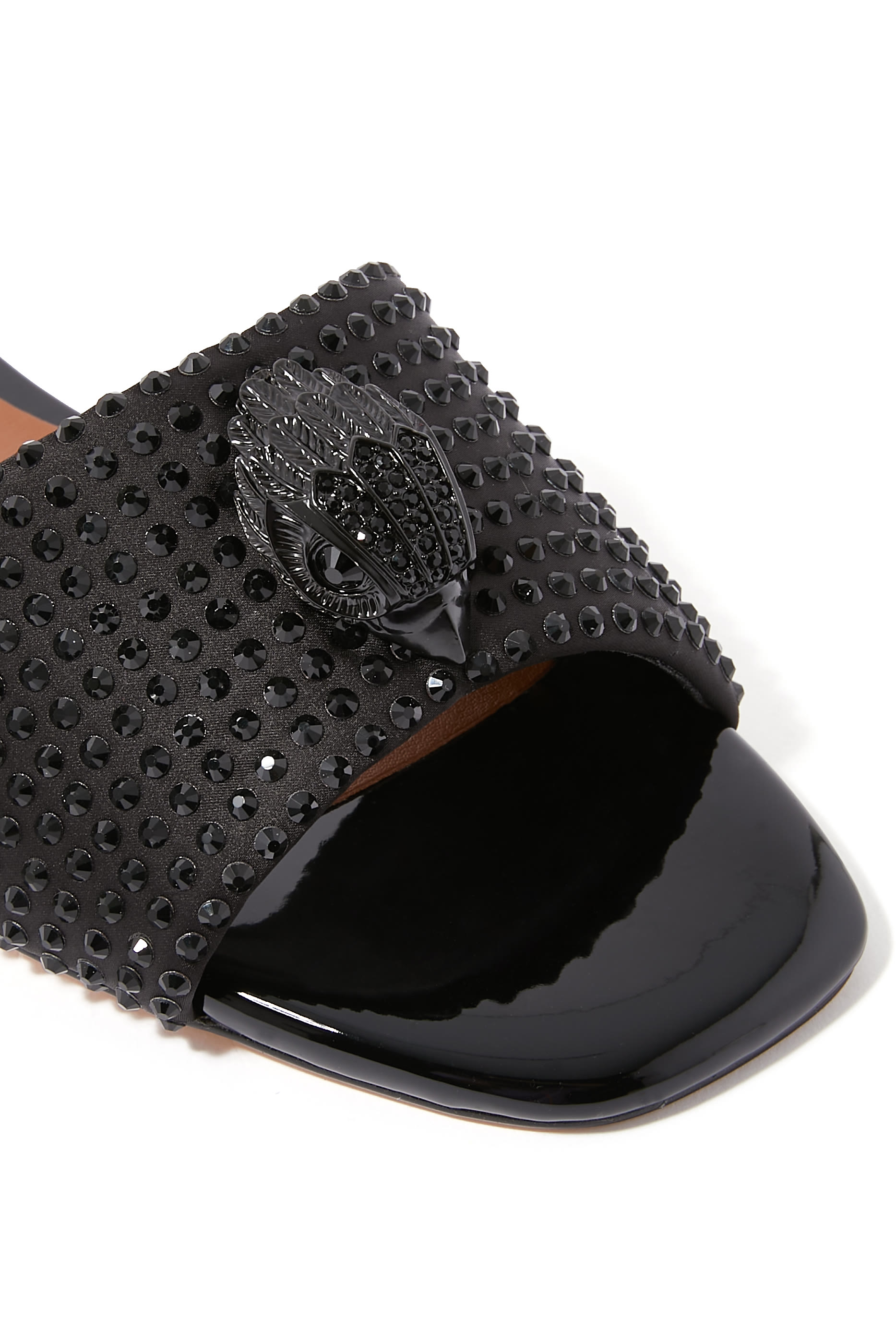 Kensington Flat Crystal-Embellished Satin Slides