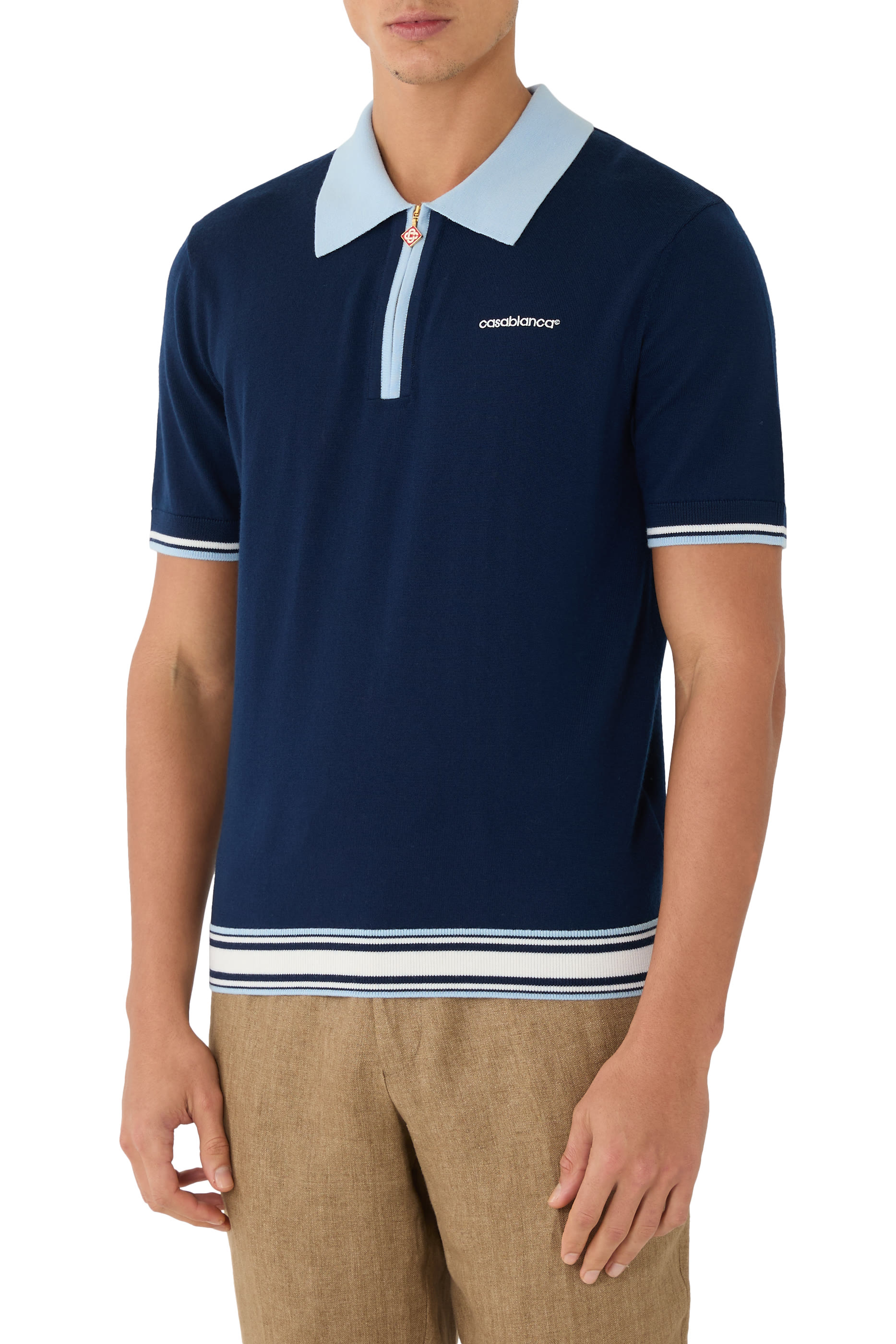 Merino Knit Tennis Polo Shirt