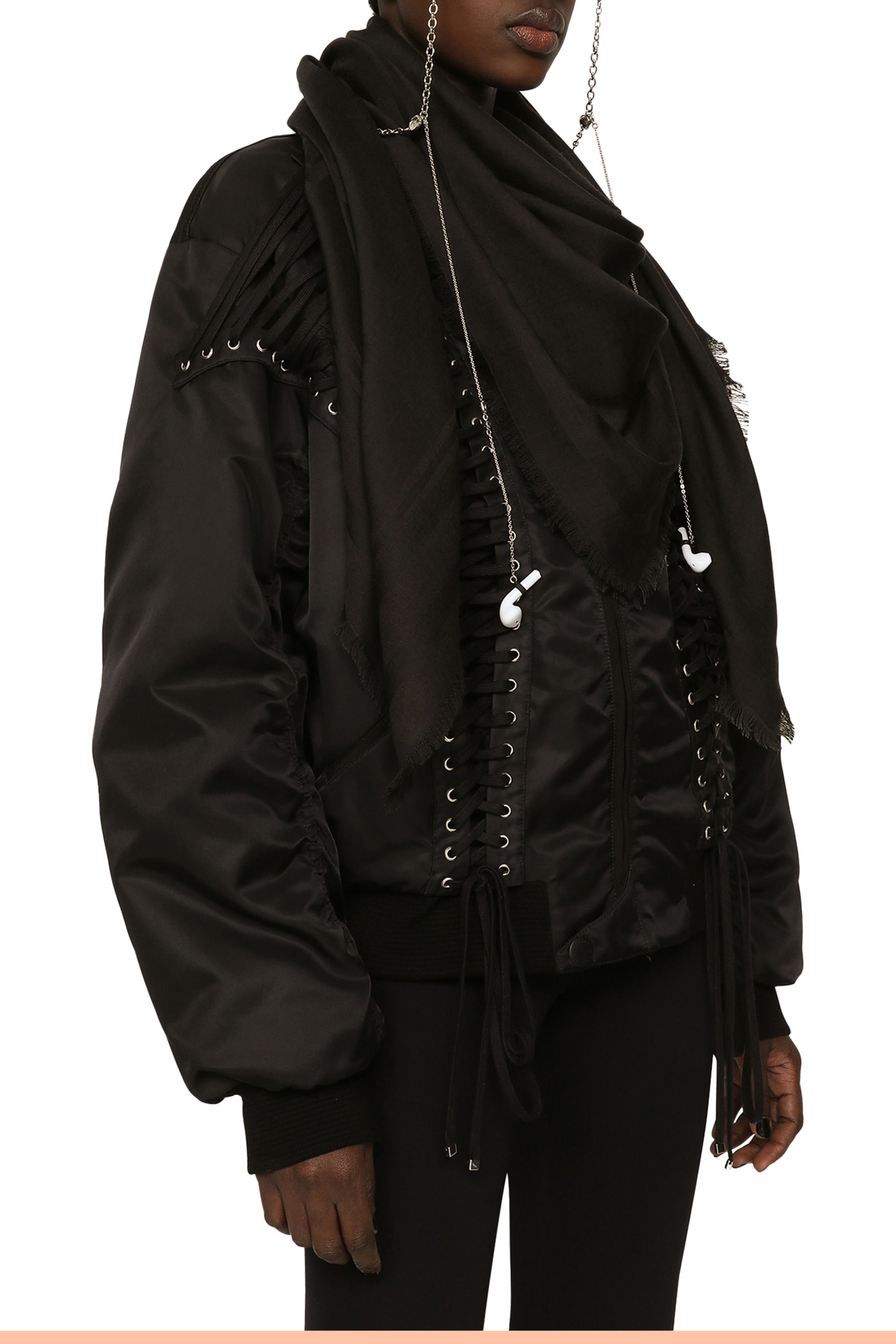 Wool & Silk Jacquard Square Scarf