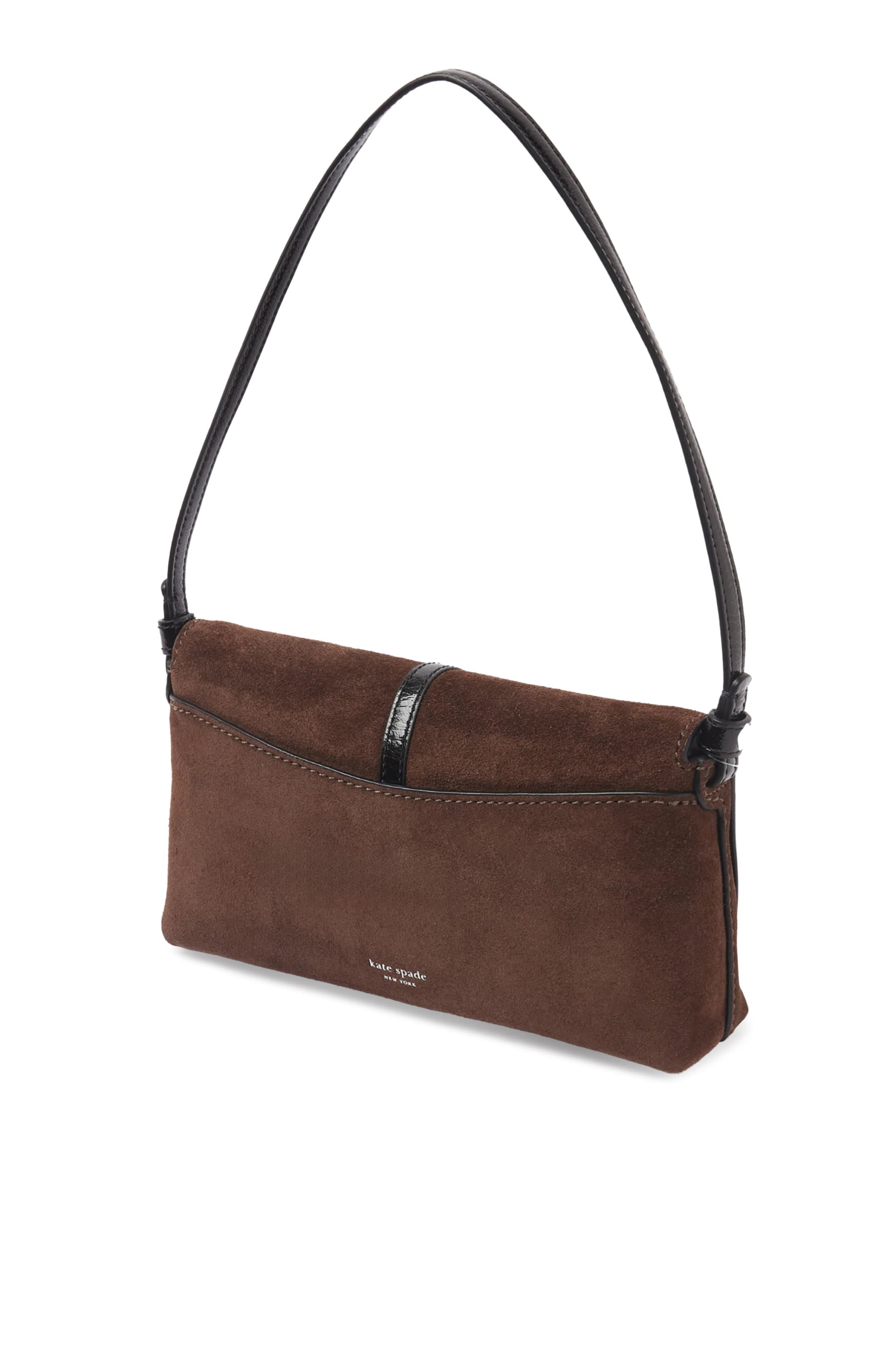  Loop Suede And Crinkle Patent Small Flap Shoulder Bag 