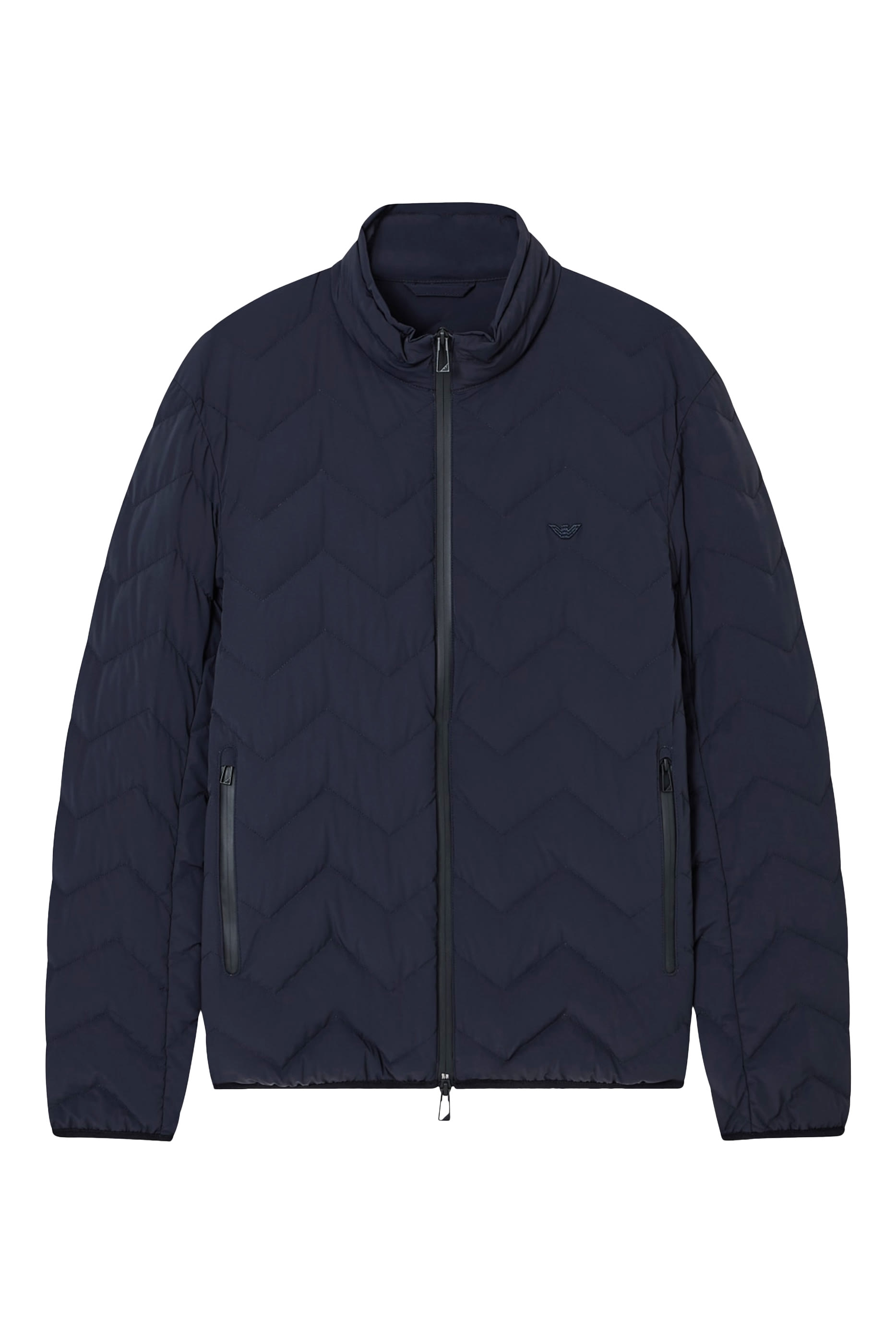 Water-Repellent Chevron Quilted Nylon Spandex Down Jacket