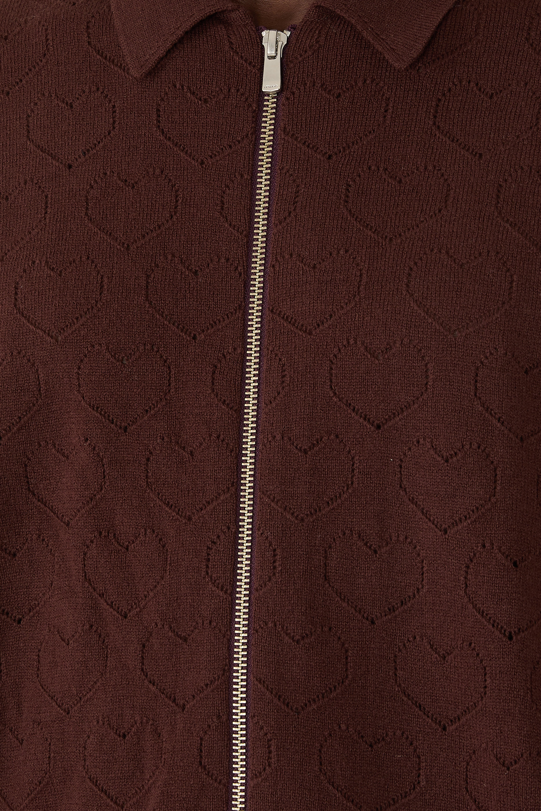  Eyelet Knitted Zip-Up 