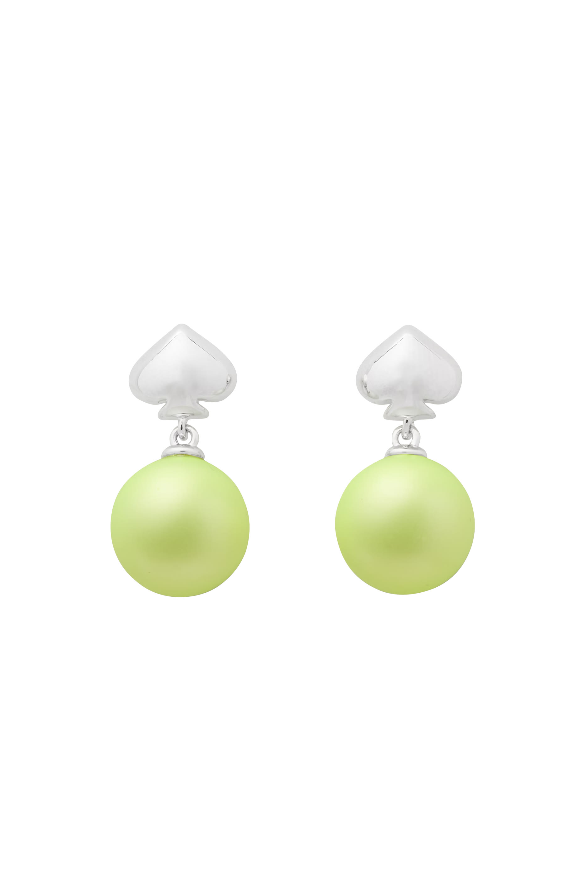 Pearlie Drop Earrings, Plated Metal, Titanium Posts & Urea Resin Pearl, Cubic Zirconia