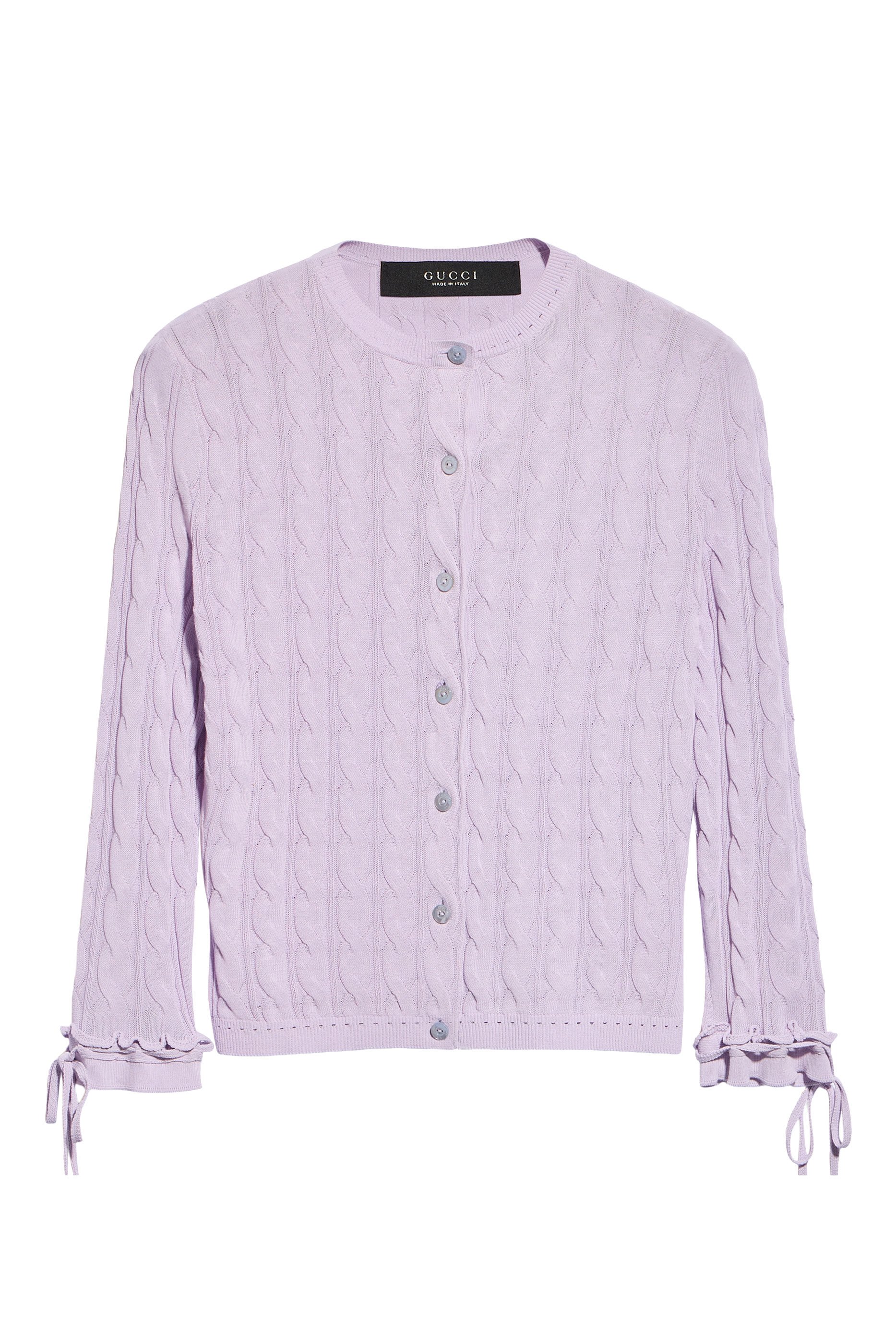 Braided Cotton Blend Cardigan 