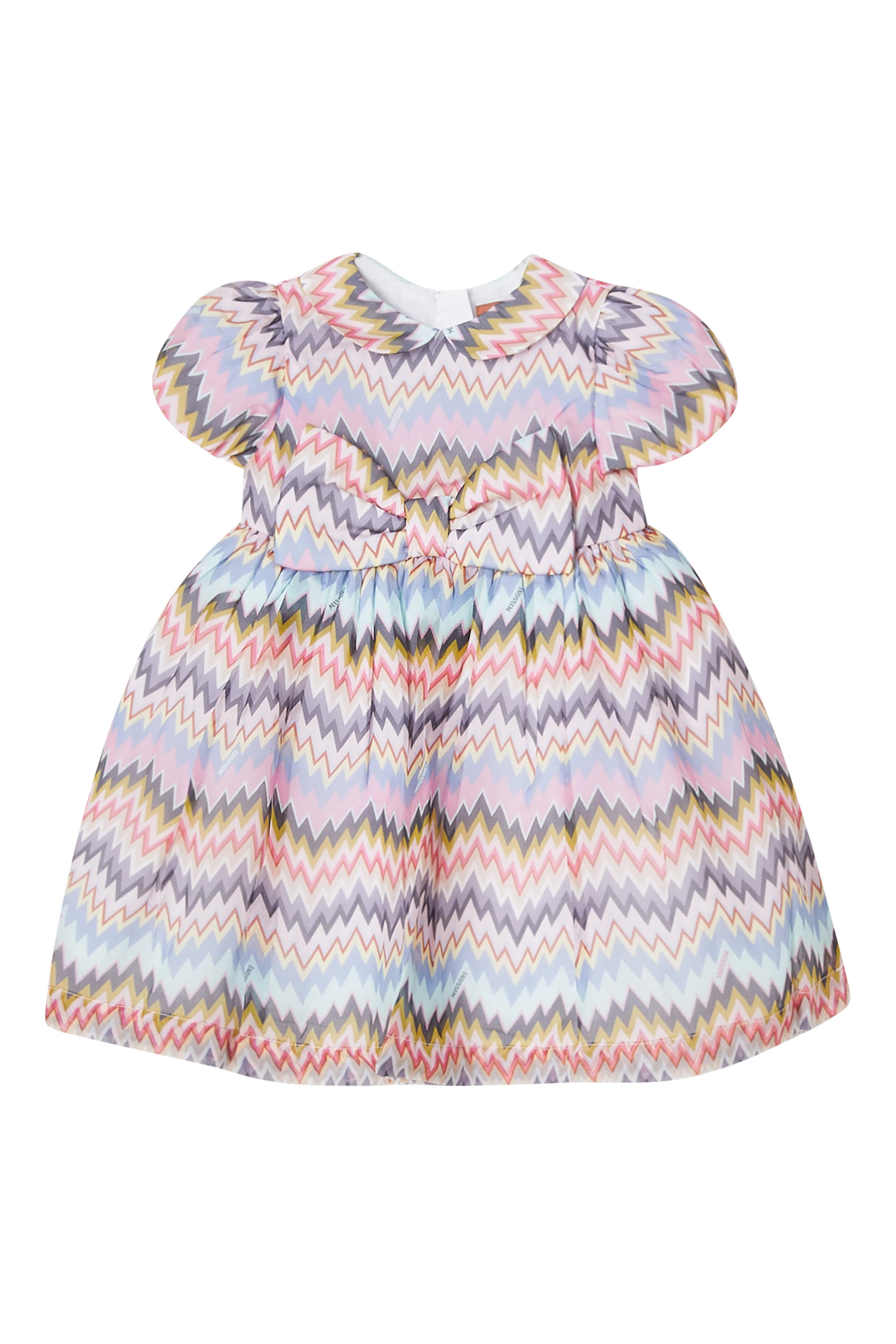 Kids Zigzag Print Tie Dress Set