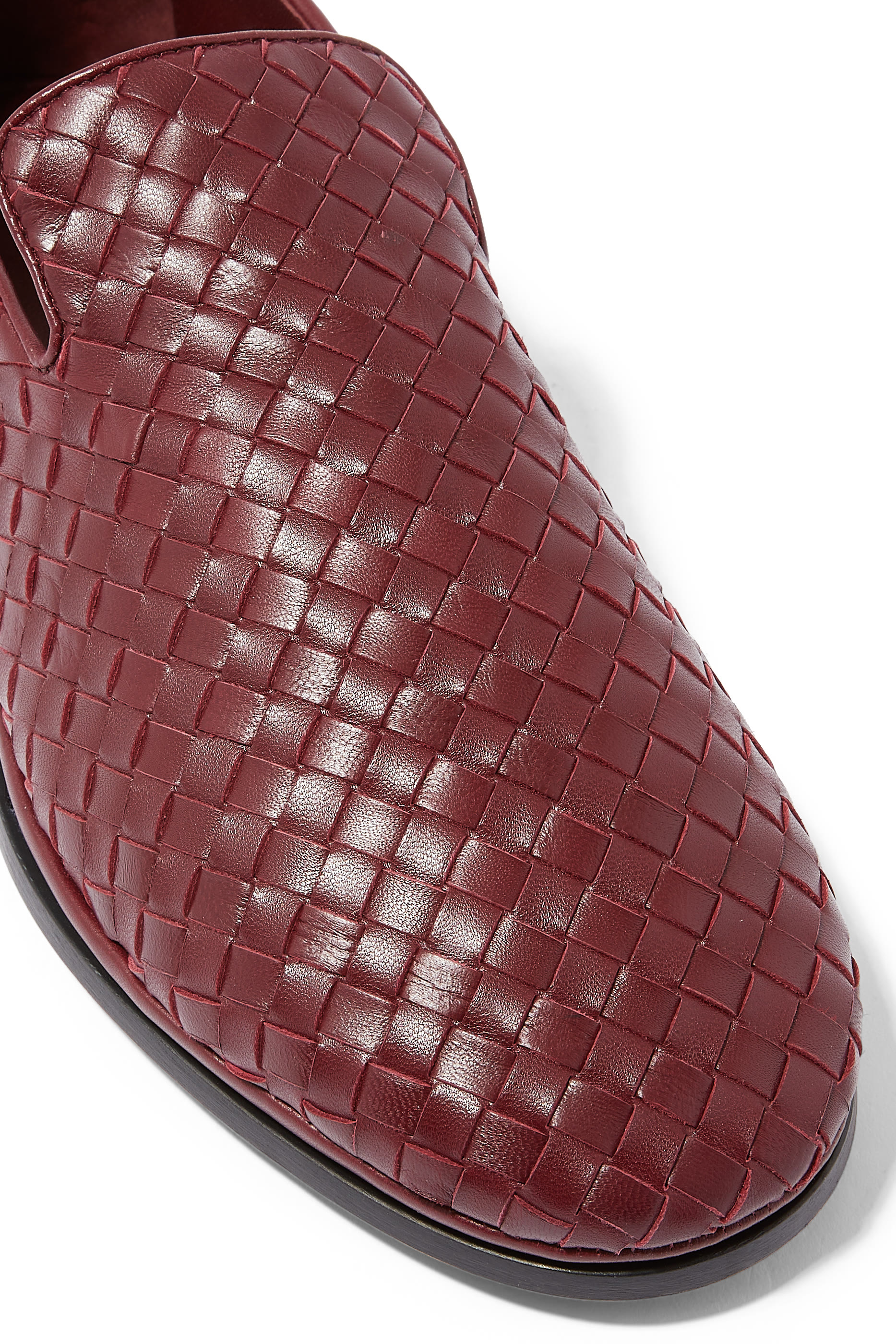 Intrecciato Leather Slippers