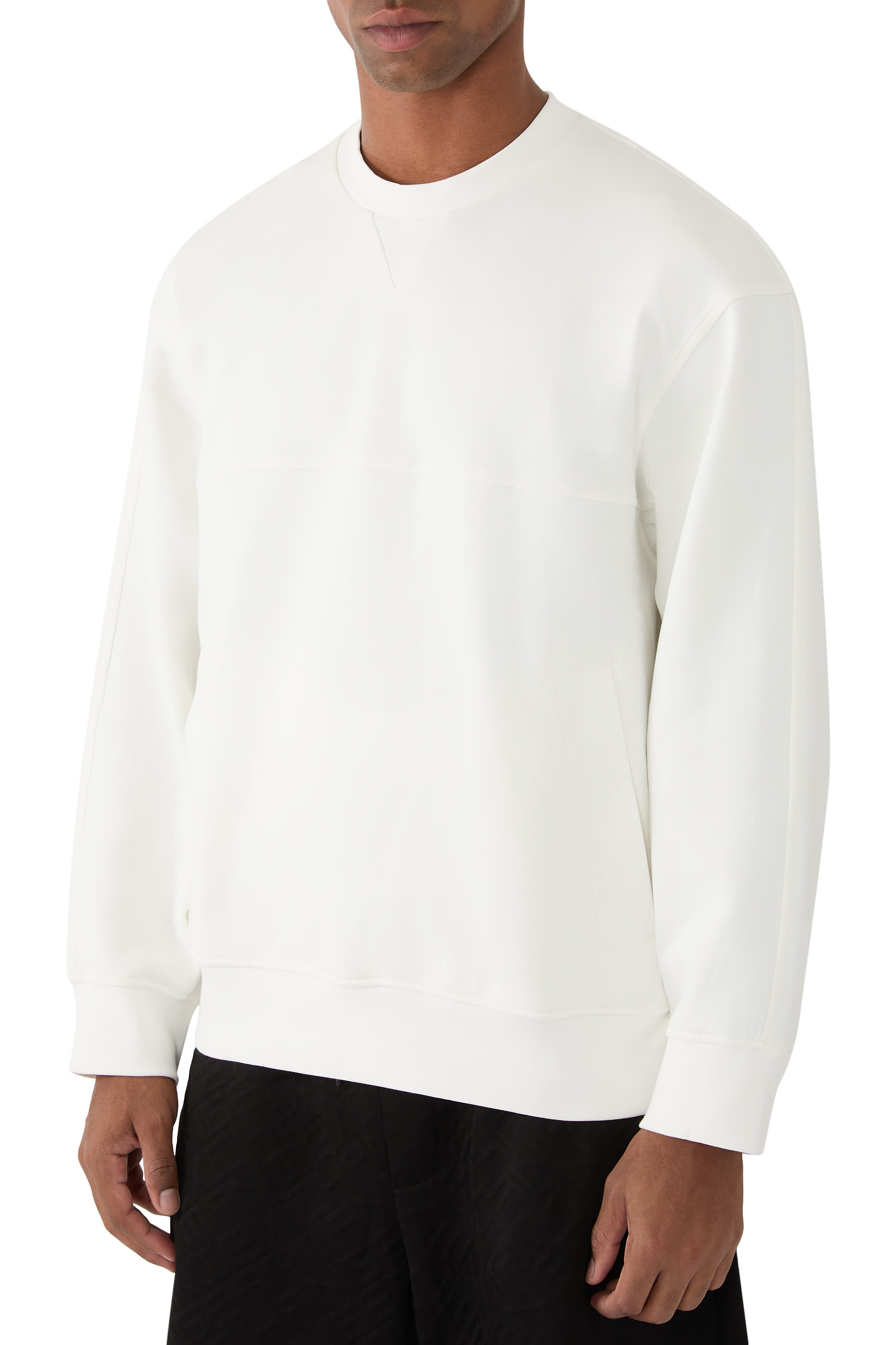 Bonded Cotton Crewneck Sweatshirt