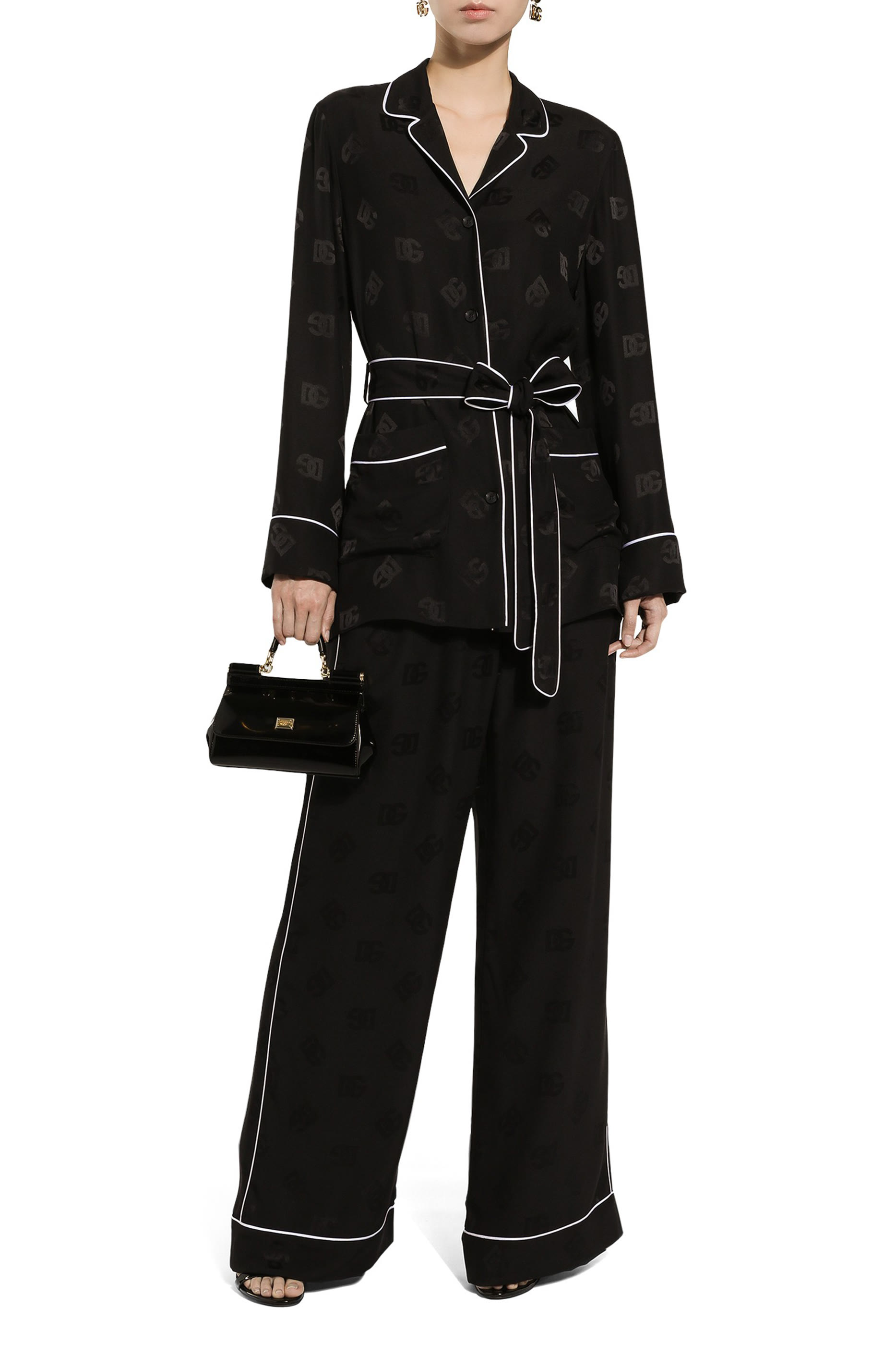 Silk Satin Jacquard Pajama Shirt