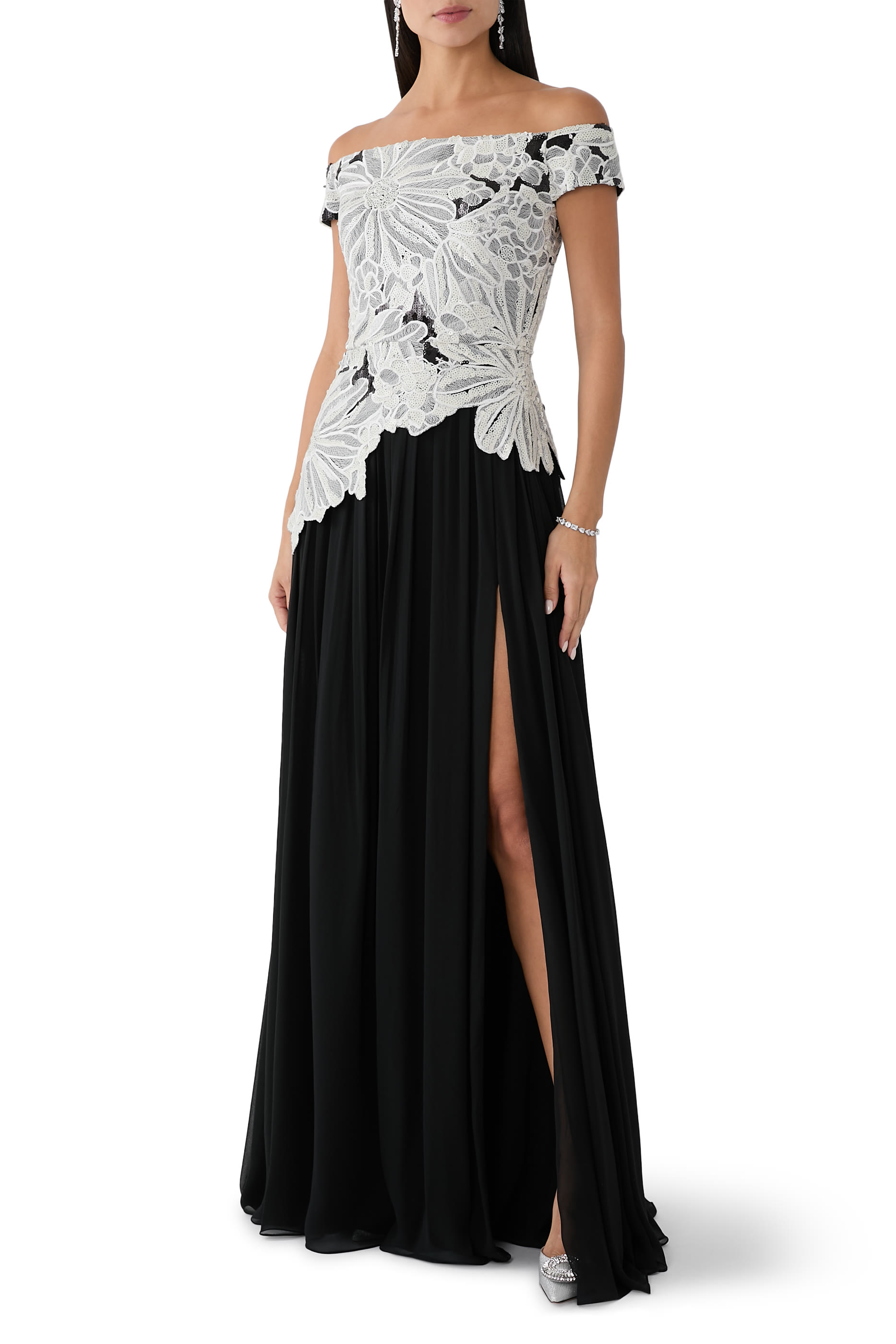 Sequin Embroidered Midi Dress