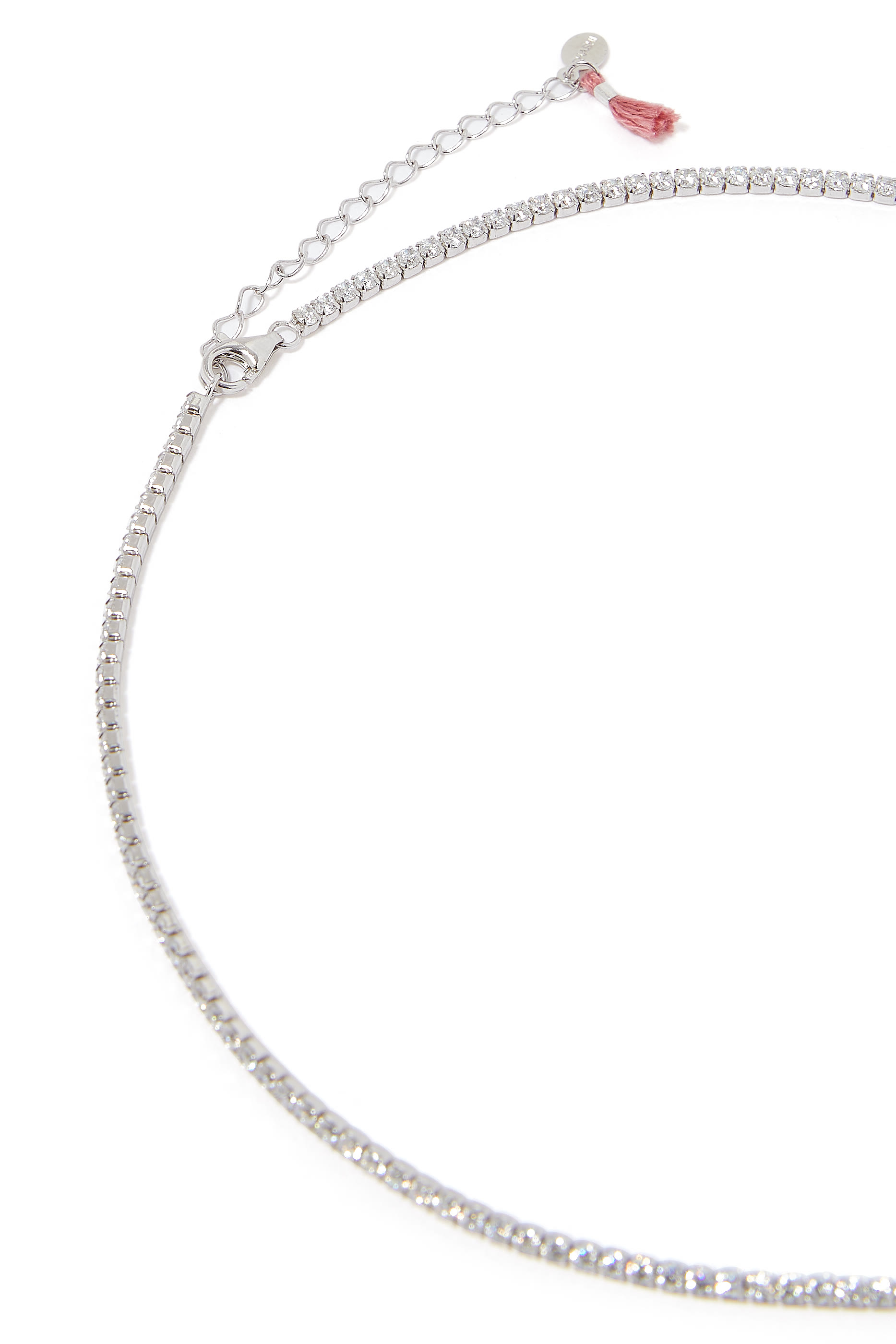 Tennis Diamond Necklace, 14ct Vermeil on Sterling Silver & Round Cubic Zirconia