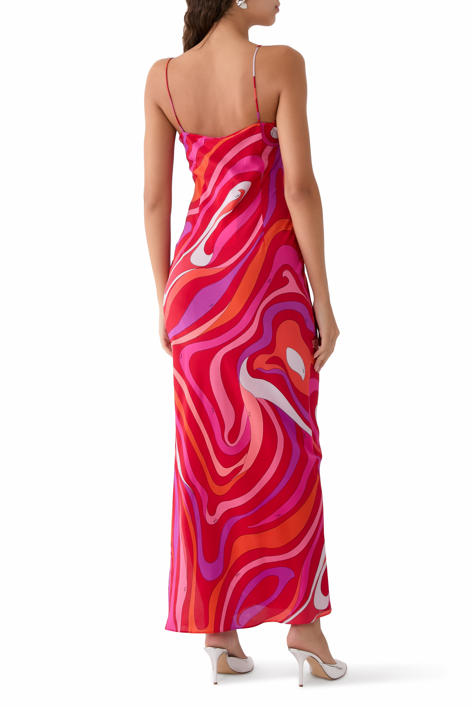 Marmo Print Silk Dress