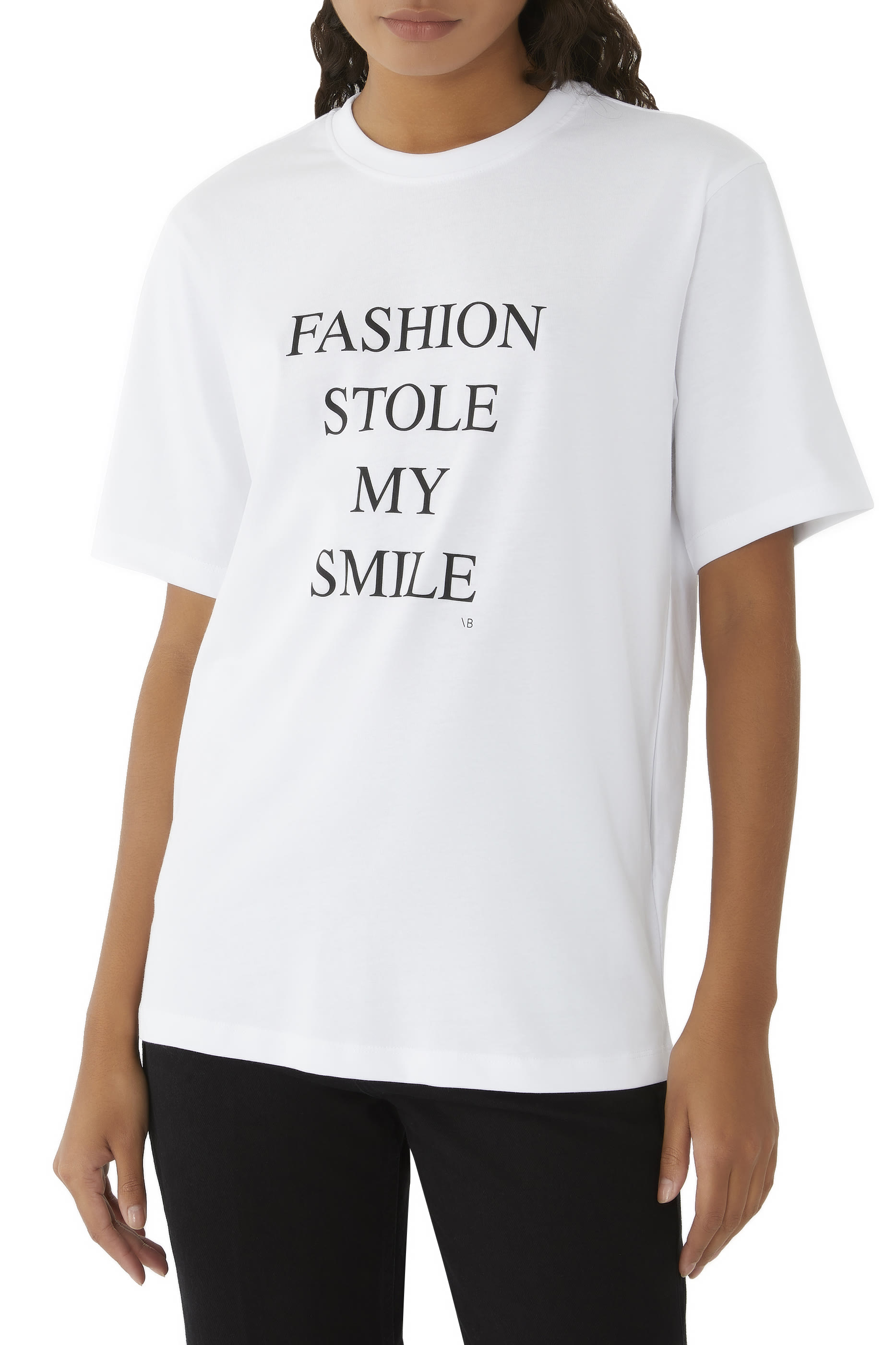  'Fashion Stole My Smile' Slogan T-Shirt