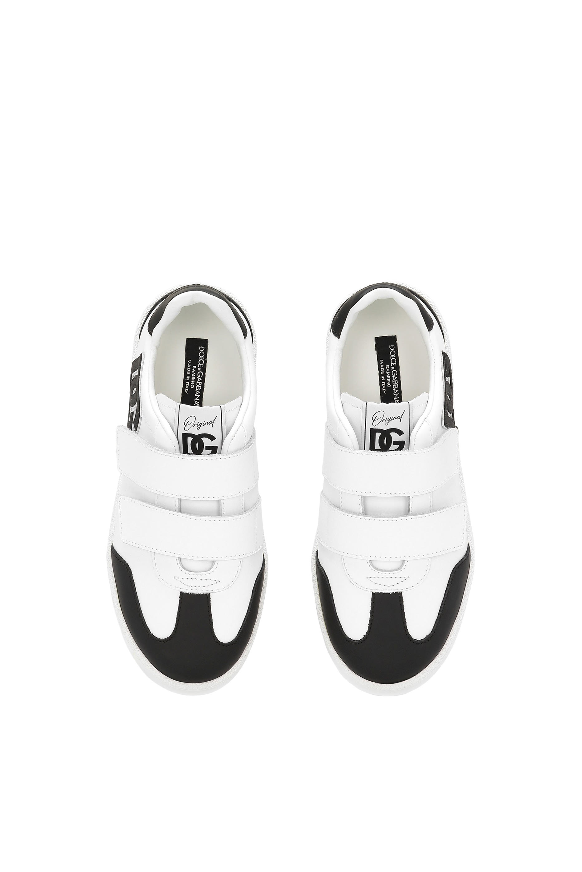 Kids DG Logo Calfskin Low-Top Sneakers