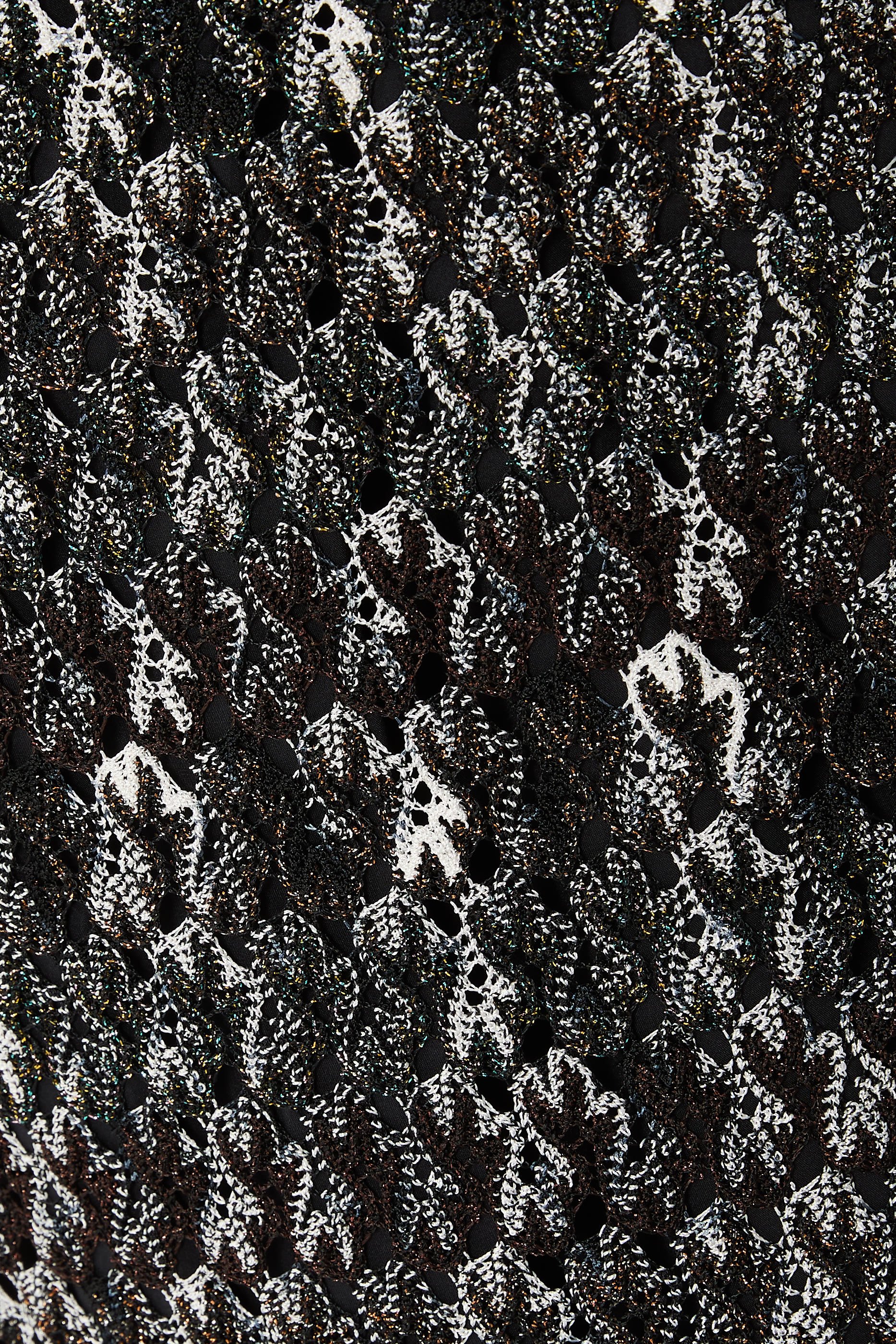 Striped Lace Raschel Lurex Long Skirt